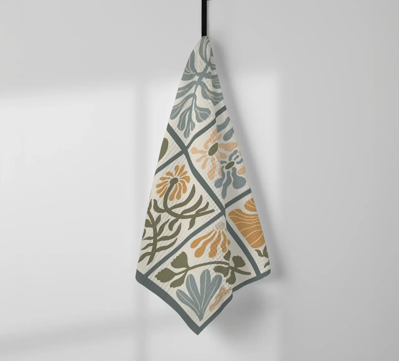 Fiori ondulati retrò Boho canovaccio da cucina da E Cannon