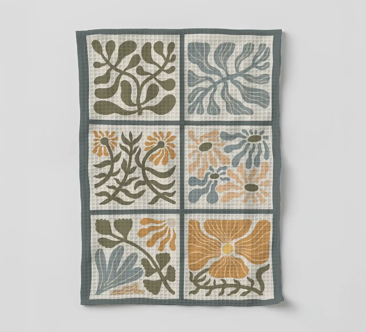 Fiori ondulati retrò Boho canovaccio da cucina da E Cannon