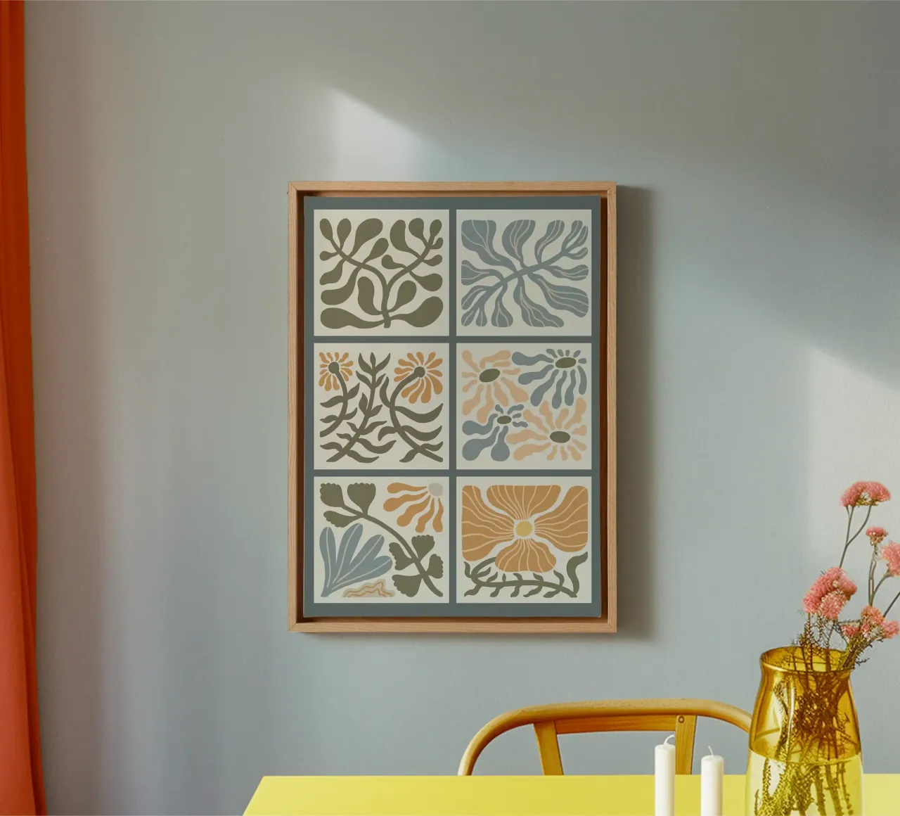 Fiori ondulati retrò Boho tela da E Cannon