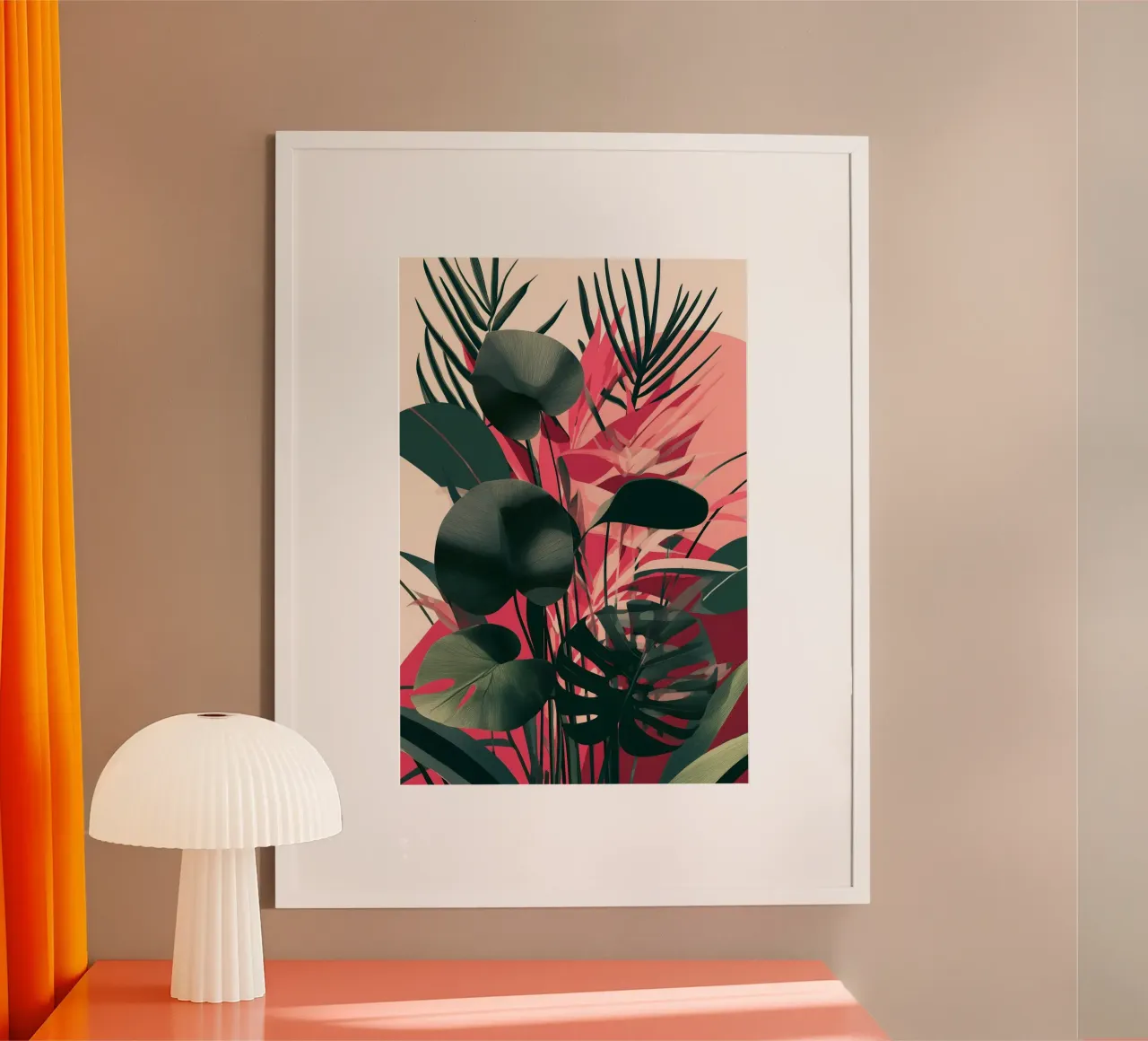 Monstera e fronde di palma poster con telaio in alluminio da Studio Verde