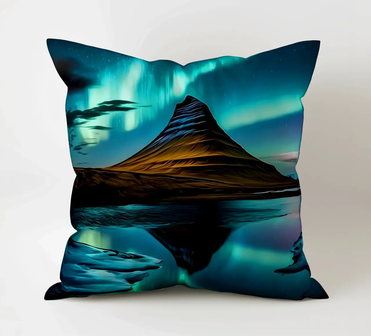 luci del nord aurora-borealis cuscino da Jennifer R Spyhalski