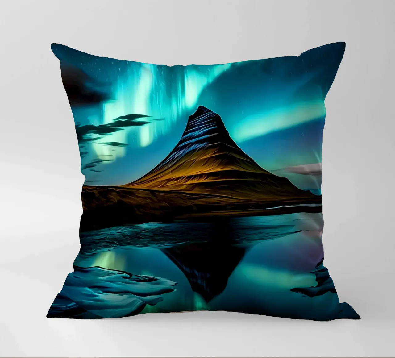 luci del nord aurora-borealis cuscino da Jennifer R Spyhalski