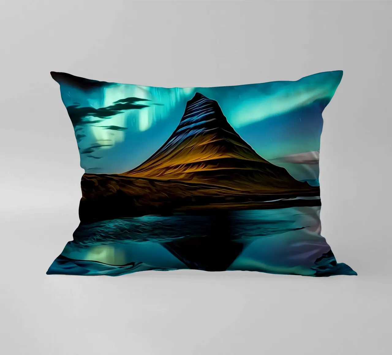 luci del nord aurora-borealis cuscino da Jennifer R Spyhalski
