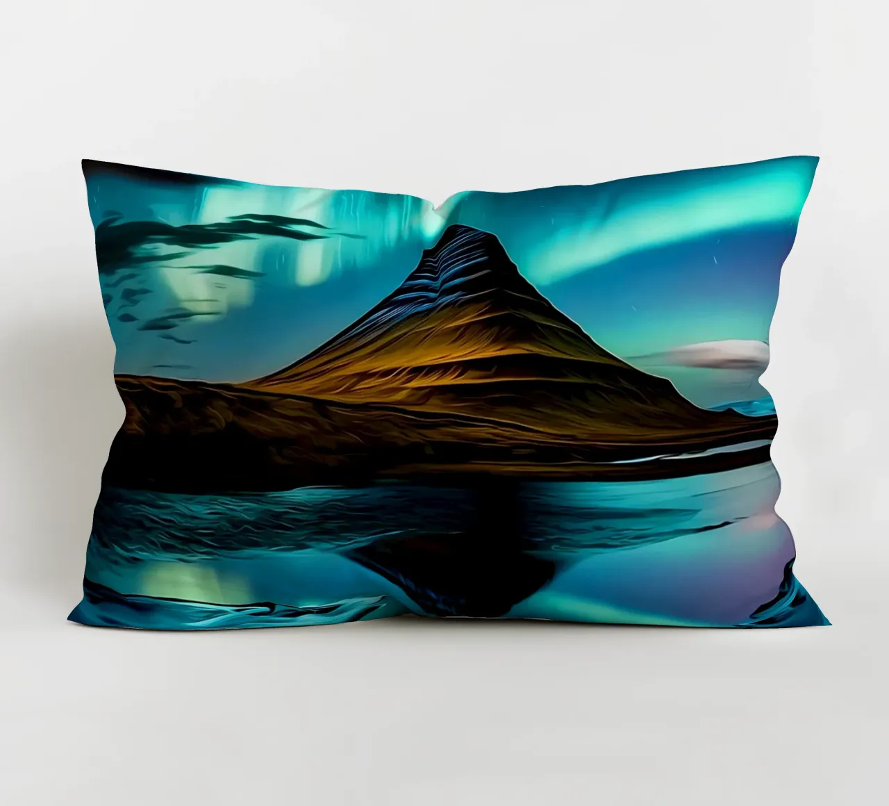 luci del nord aurora-borealis cuscino da Jennifer R Spyhalski