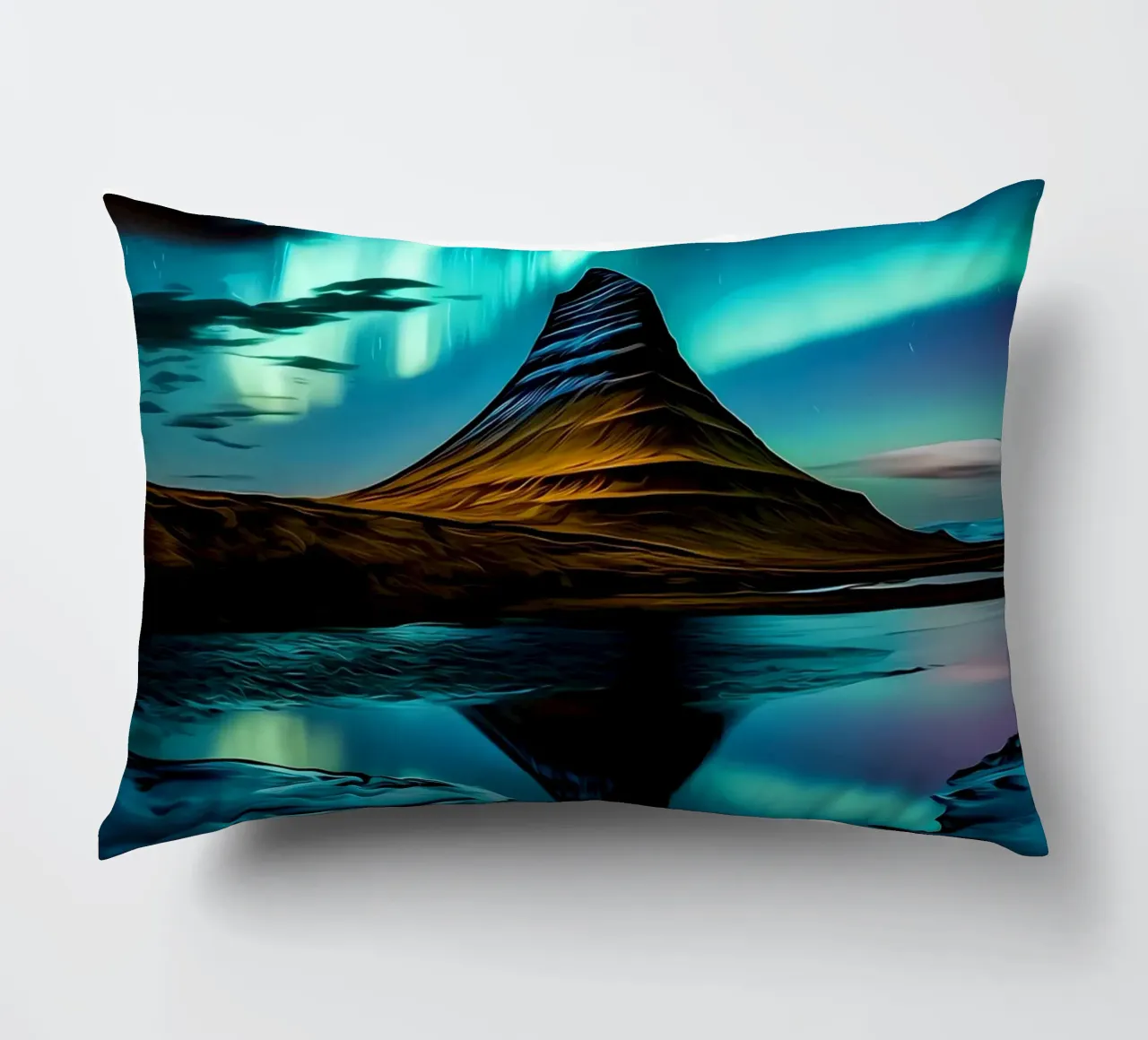 luci del nord aurora-borealis cuscino da Jennifer R Spyhalski