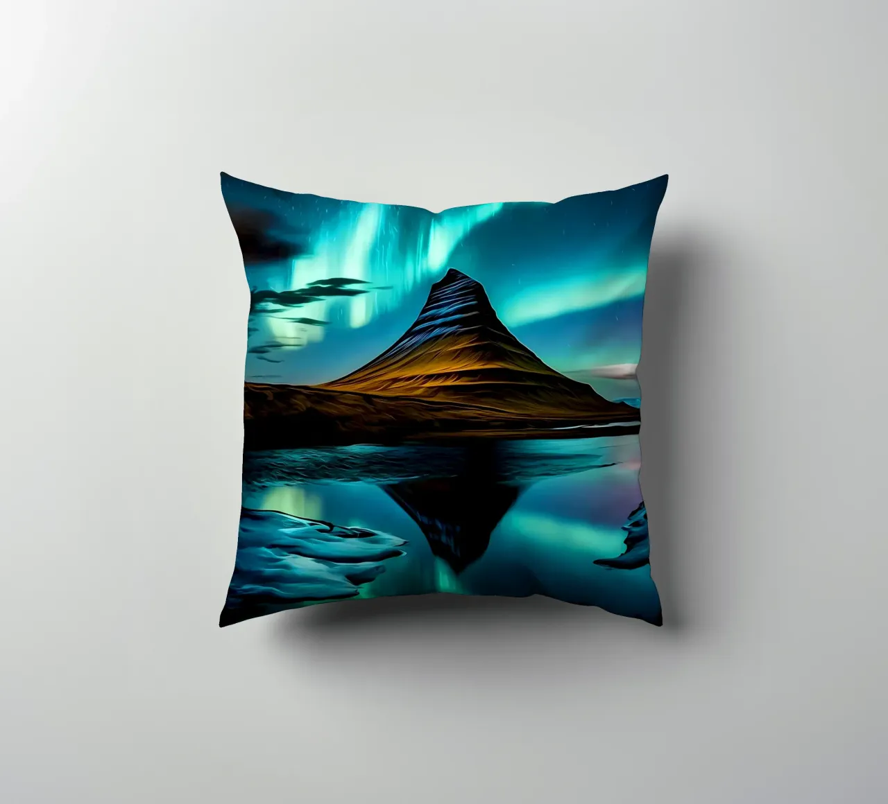 luci del nord aurora-borealis cuscino da Jennifer R Spyhalski