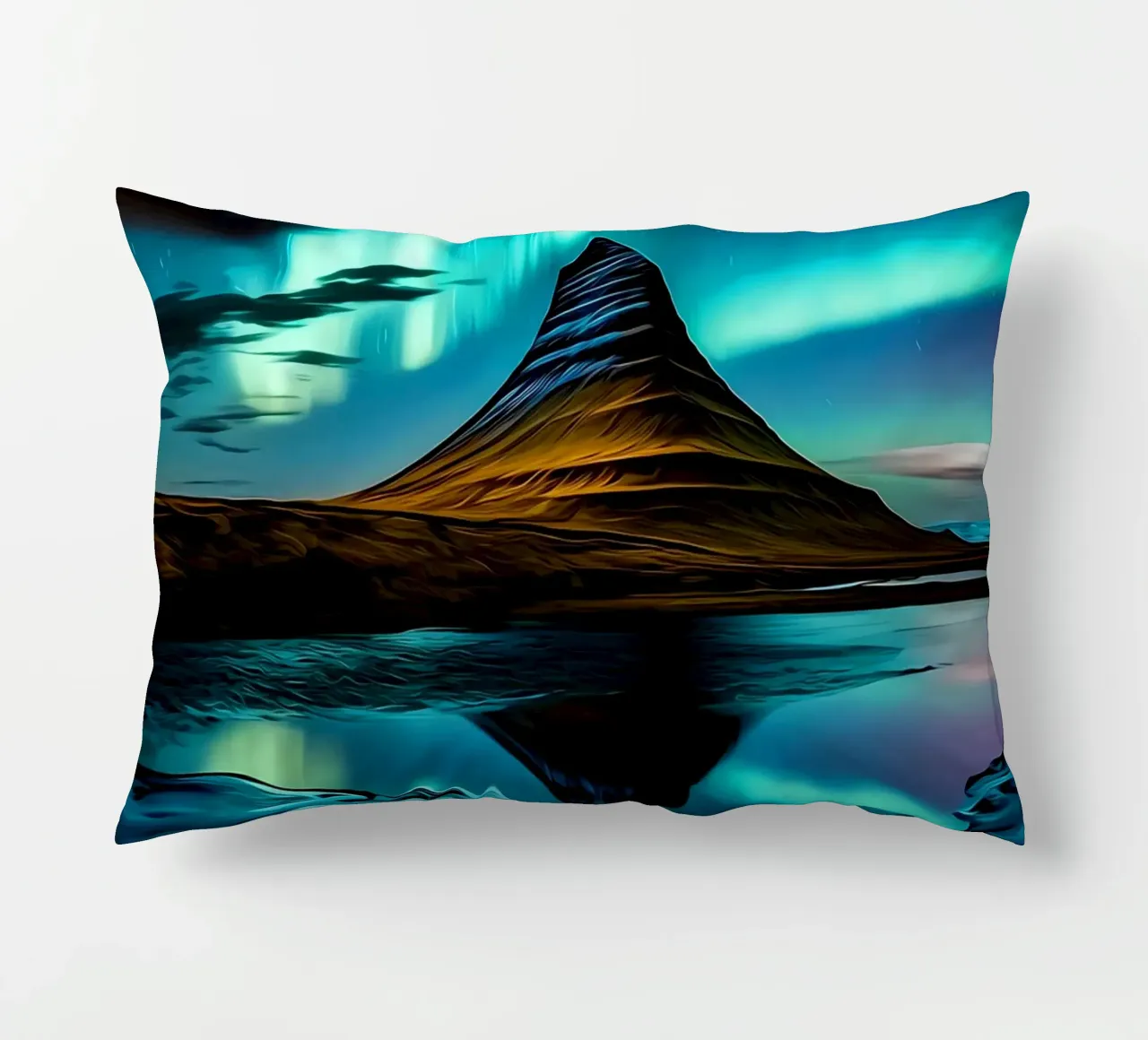 luci del nord aurora-borealis cuscino da Jennifer R Spyhalski