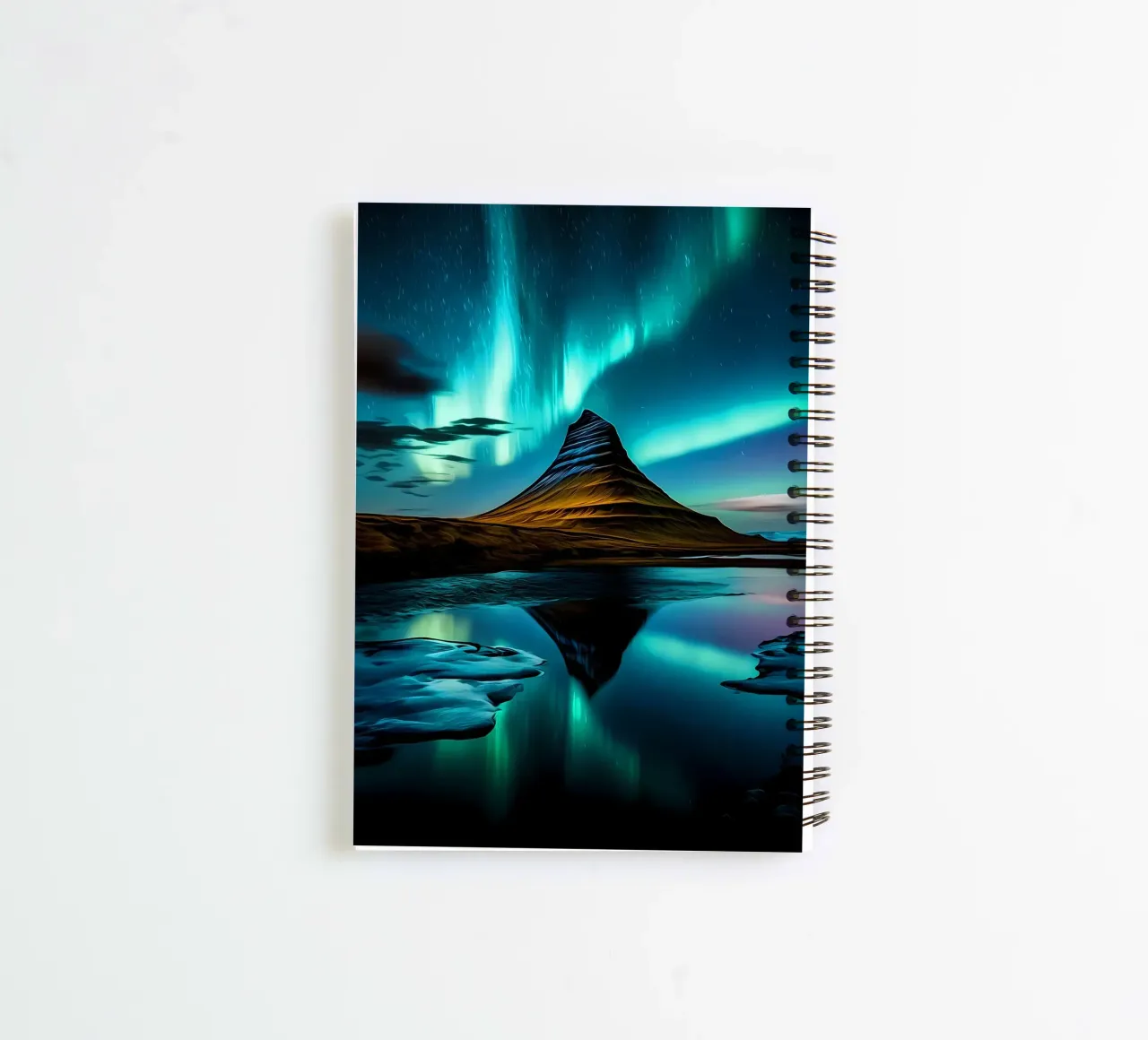 northern-lights aurora-borealis spiral notebook by Jennifer R Spyhalski