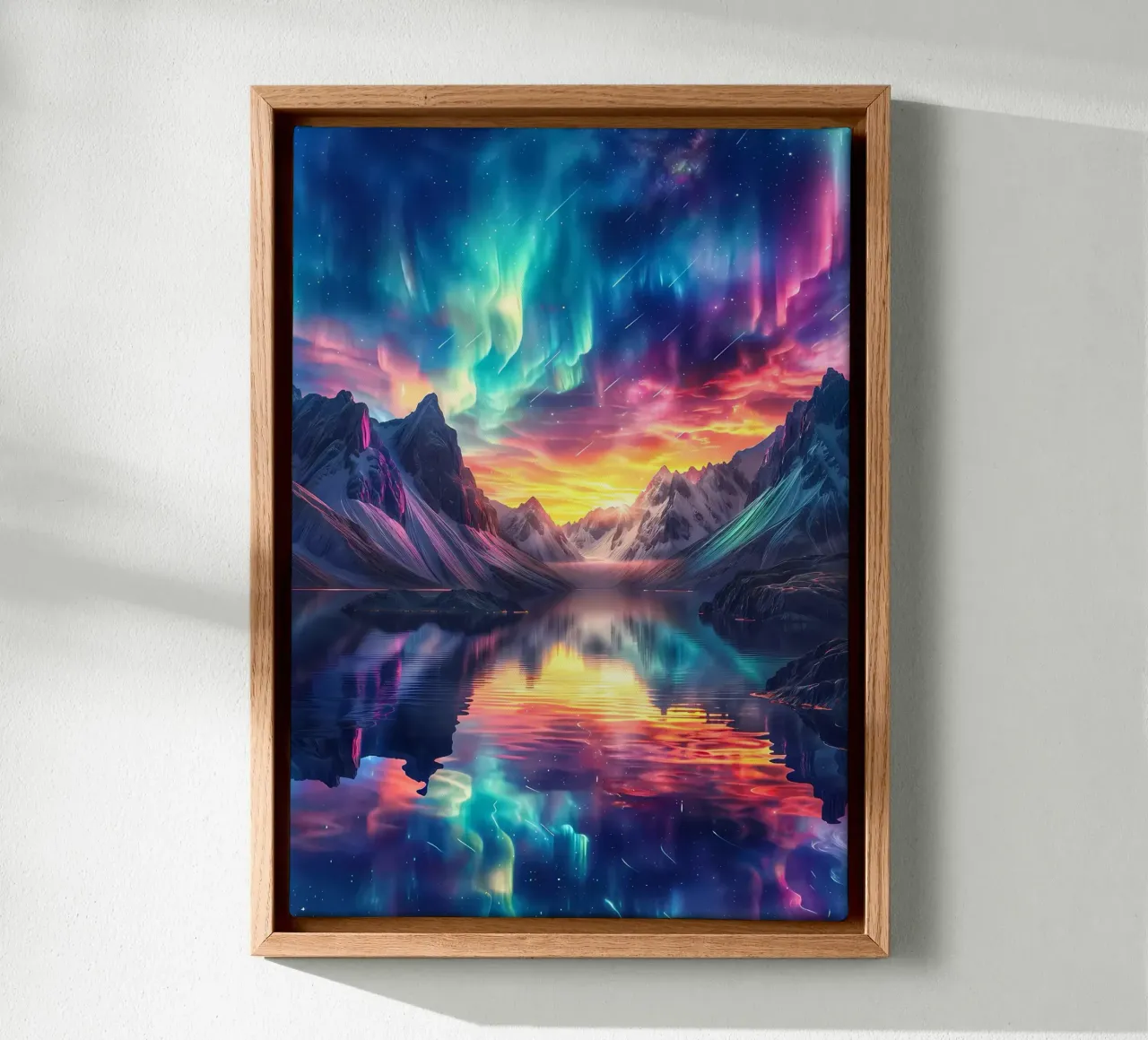 montagne dell'aurora boreale tela con Cornice a cassetta da Jennifer R Spyhalski
