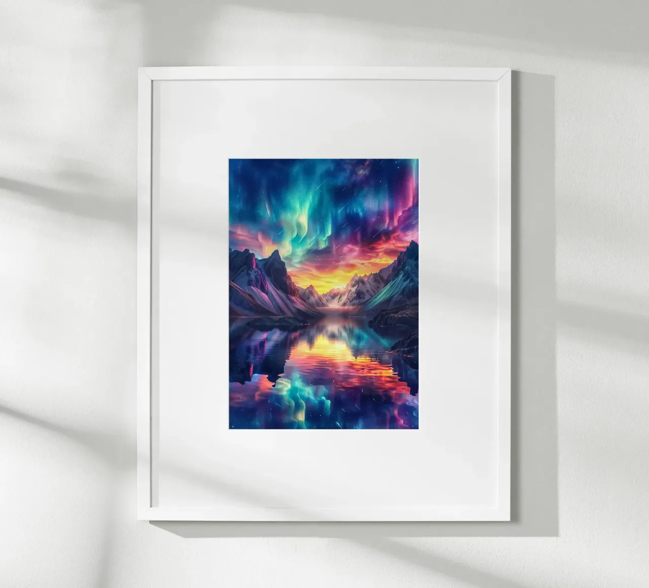 montagne dell'aurora boreale poster con telaio in alluminio da Jennifer R Spyhalski