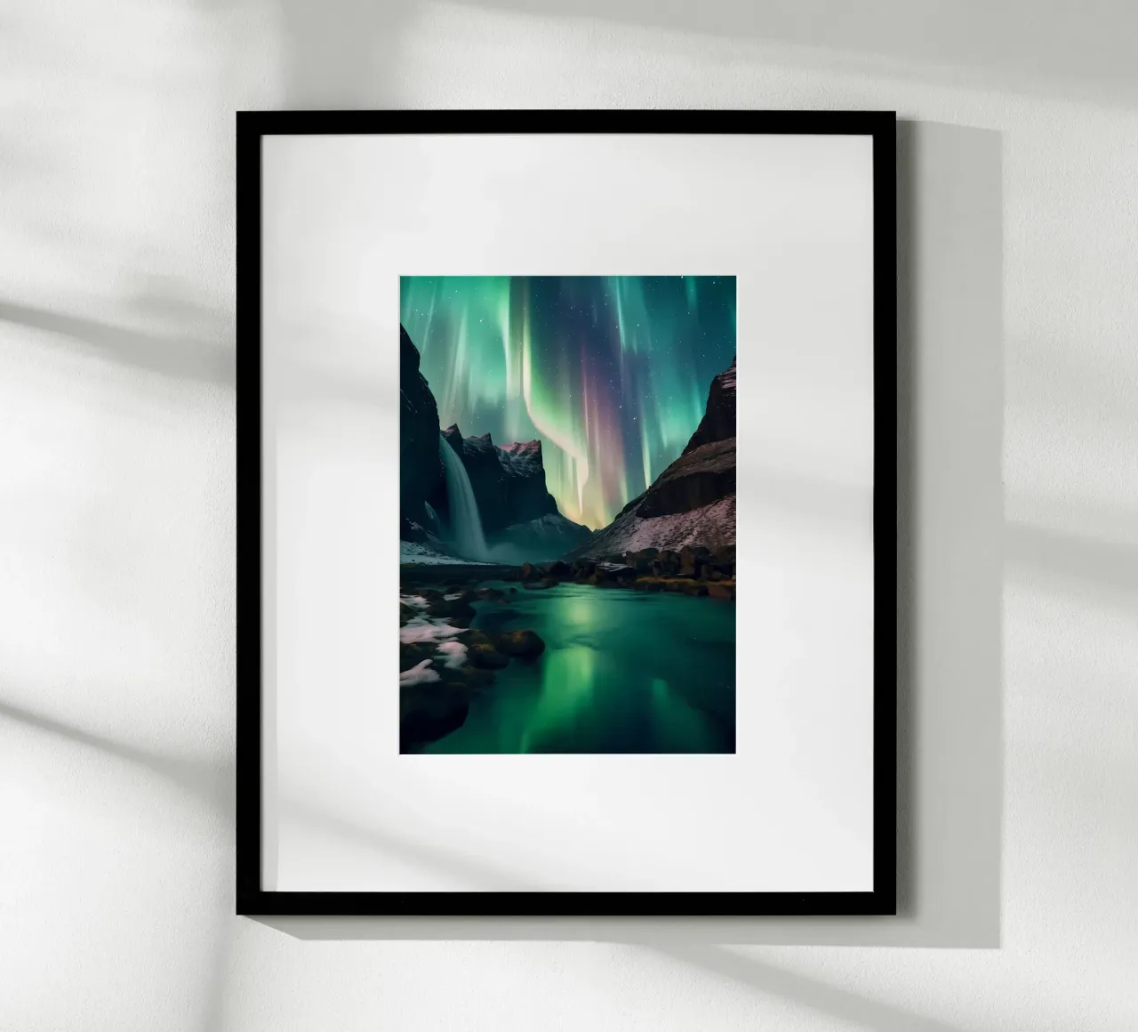 aurora boreale poster con telaio in alluminio da Jennifer R Spyhalski