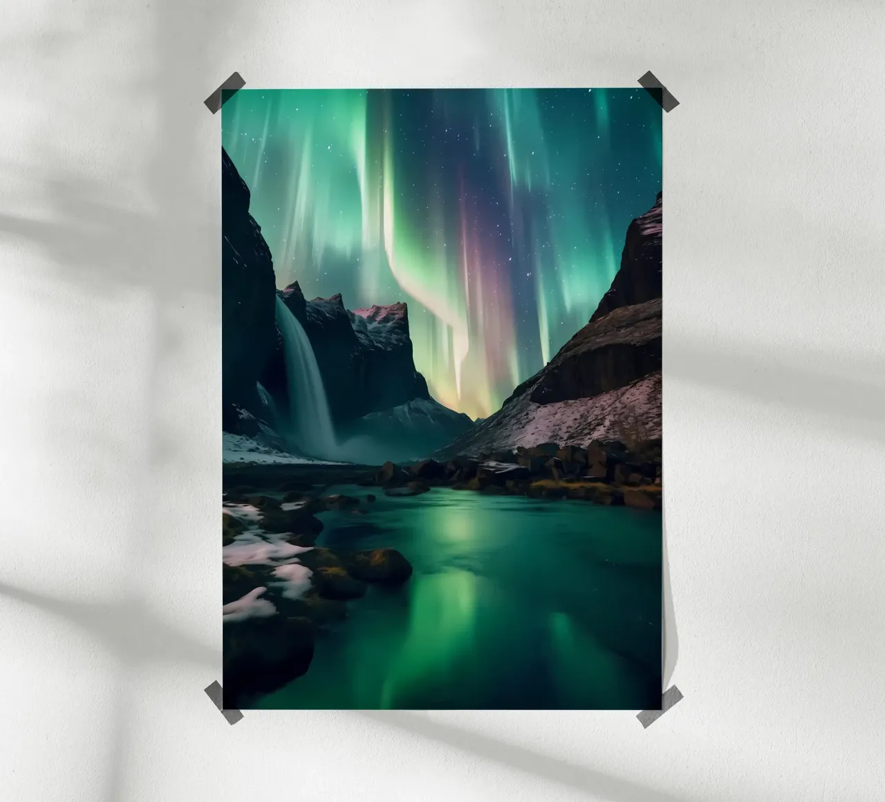 aurora boreale poster con telaio in alluminio da Jennifer R Spyhalski