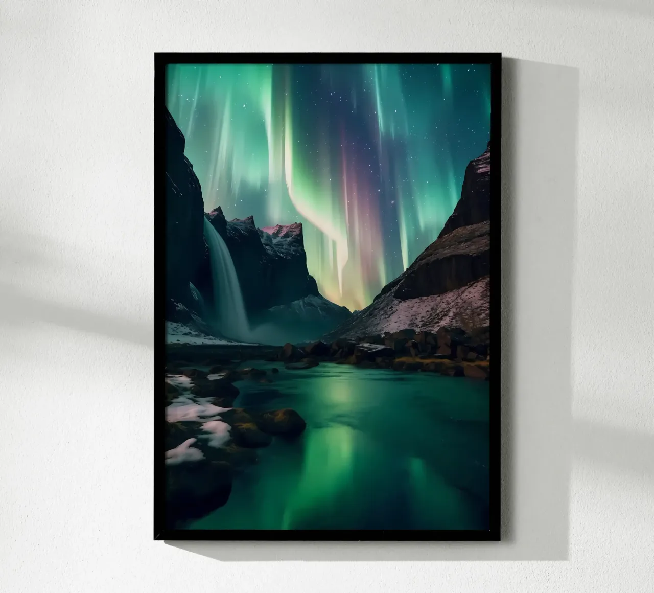 aurora boreale poster con telaio in alluminio da Jennifer R Spyhalski