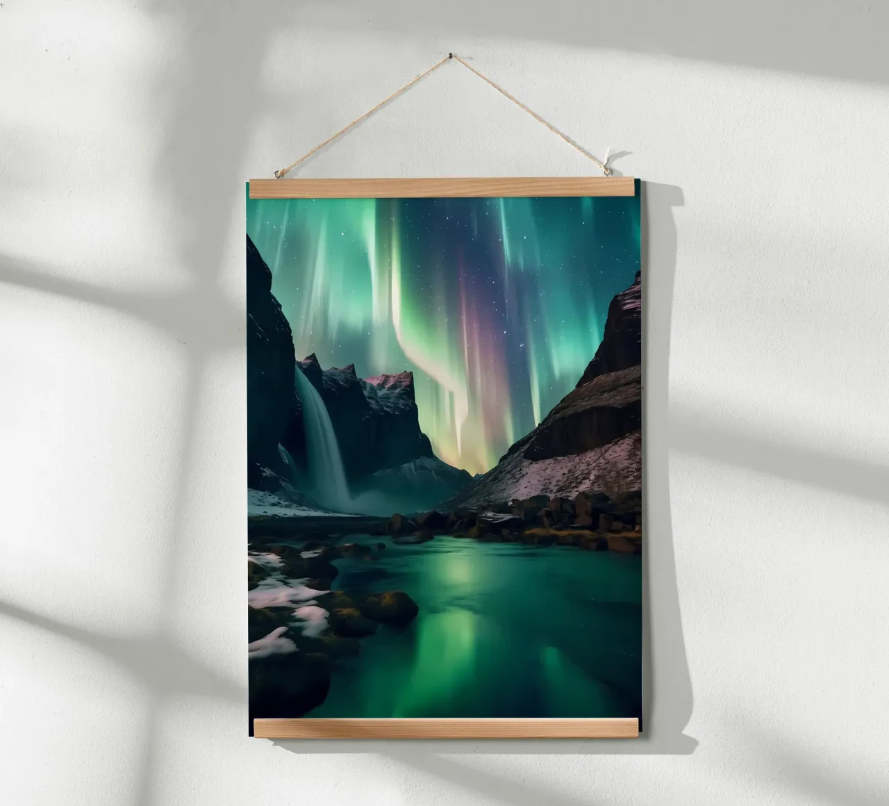 aurora boreale poster con telaio in alluminio da Jennifer R Spyhalski