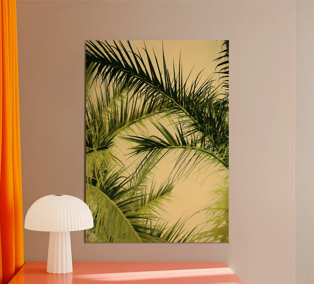 foglie di palma fogliame tropicale poster con telaio in plastica da Jennifer R Spyhalski