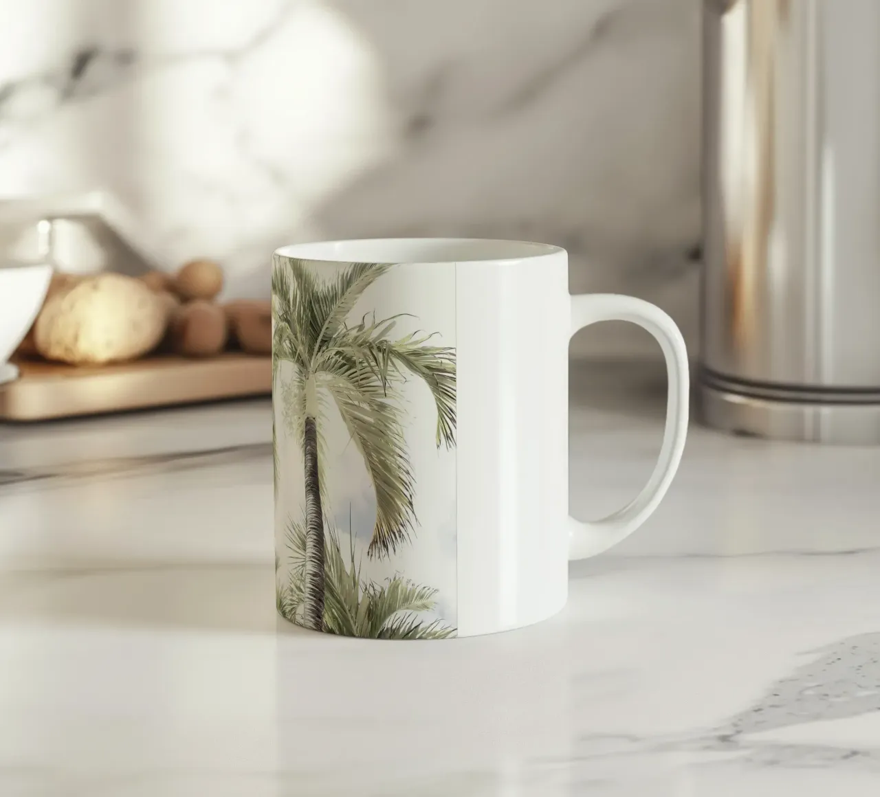 palme cielo tropicale lasciare tazza in ceramica da Jennifer R Spyhalski