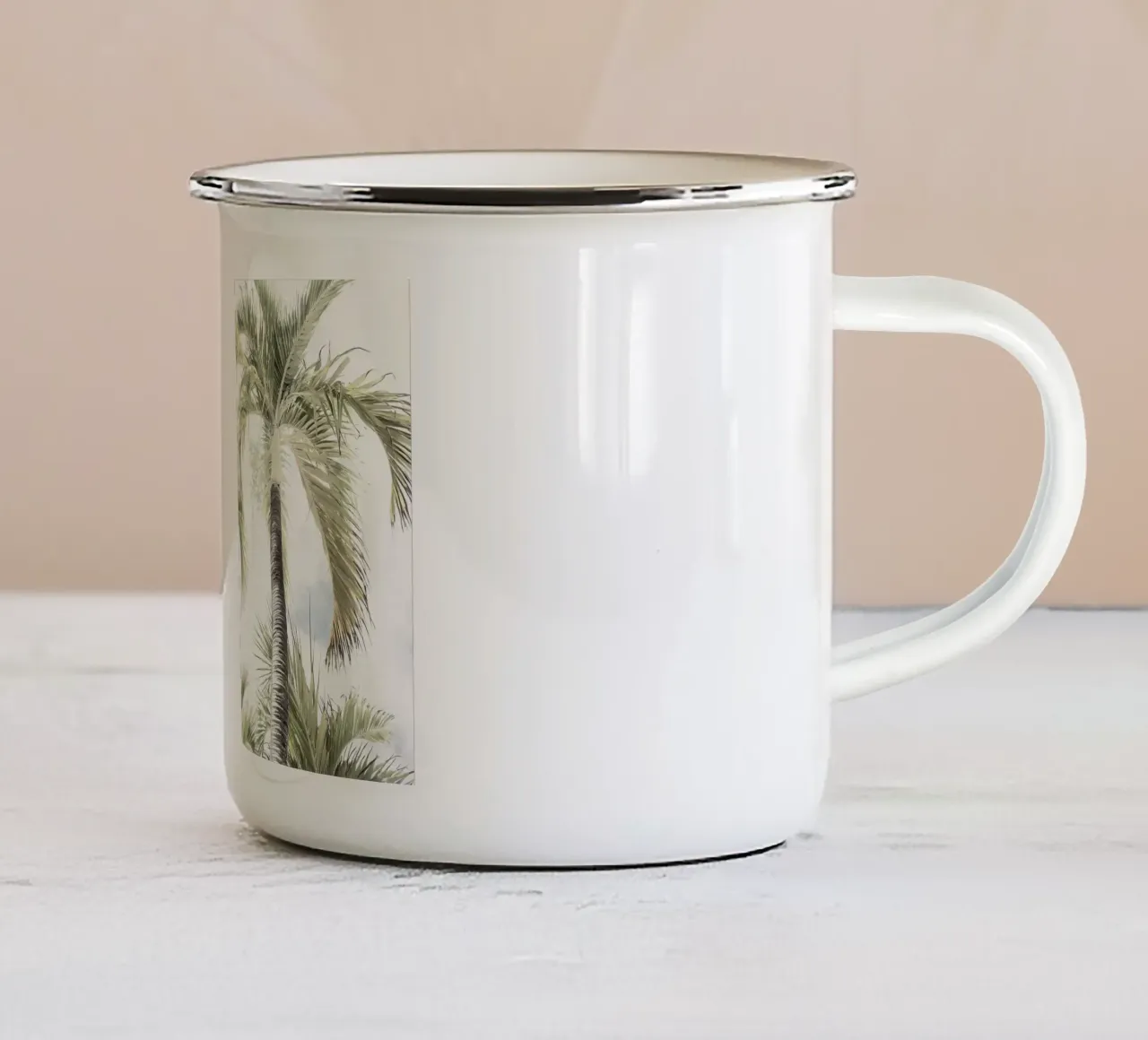 palme cielo tropicale lasciare tazza in smalto da Jennifer R Spyhalski