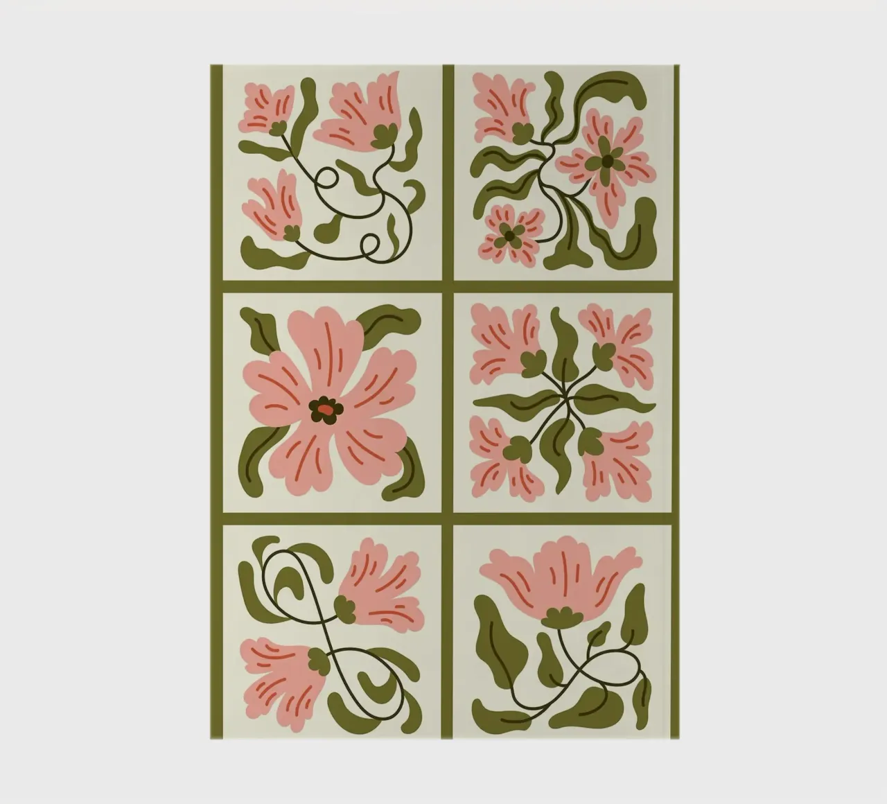 Collezione di piastrelle floreali ondulate Boho diario da E Cannon