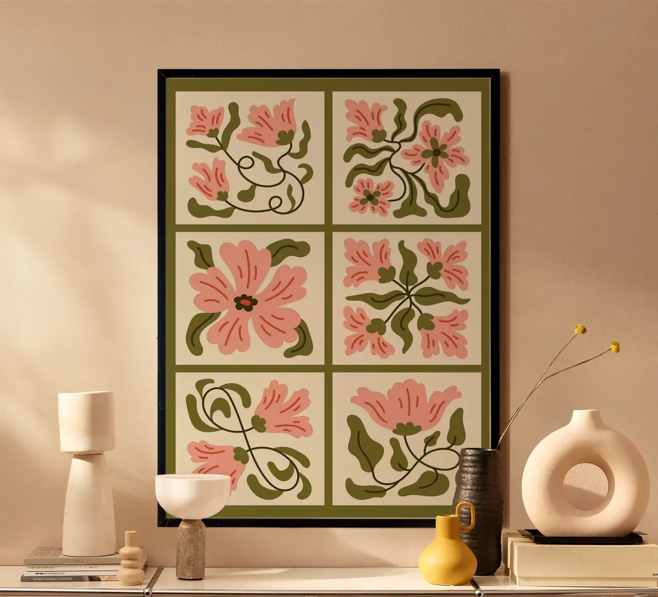 Collezione di piastrelle floreali ondulate Boho carta hahnemühle da E Cannon