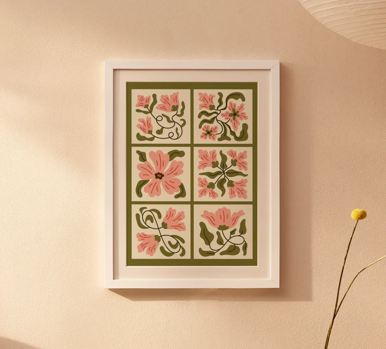 Collezione di piastrelle floreali ondulate Boho carta hahnemühle da E Cannon