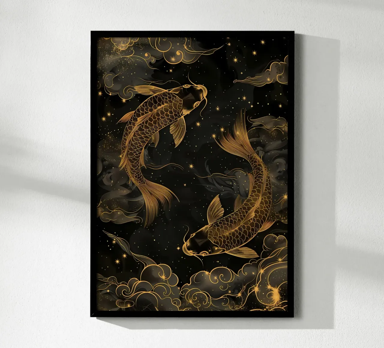 pesci koi pesci rossi acquatici poster con telaio in plastica da MountainShop