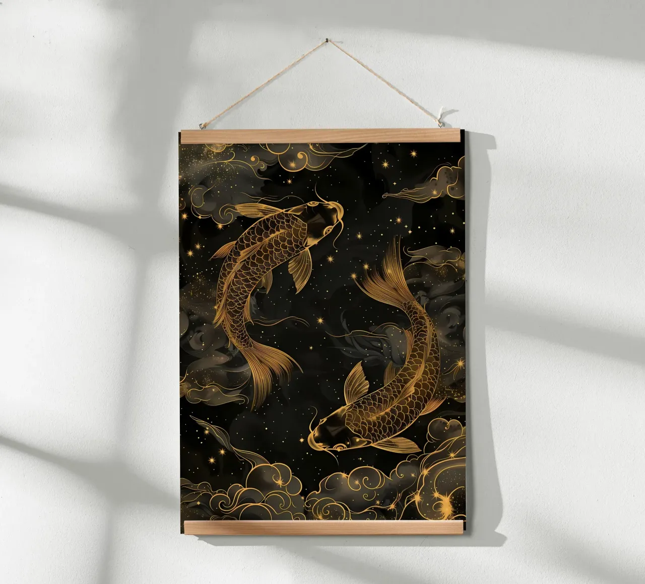 pesci koi pesci rossi acquatici poster con telaio in plastica da MountainShop