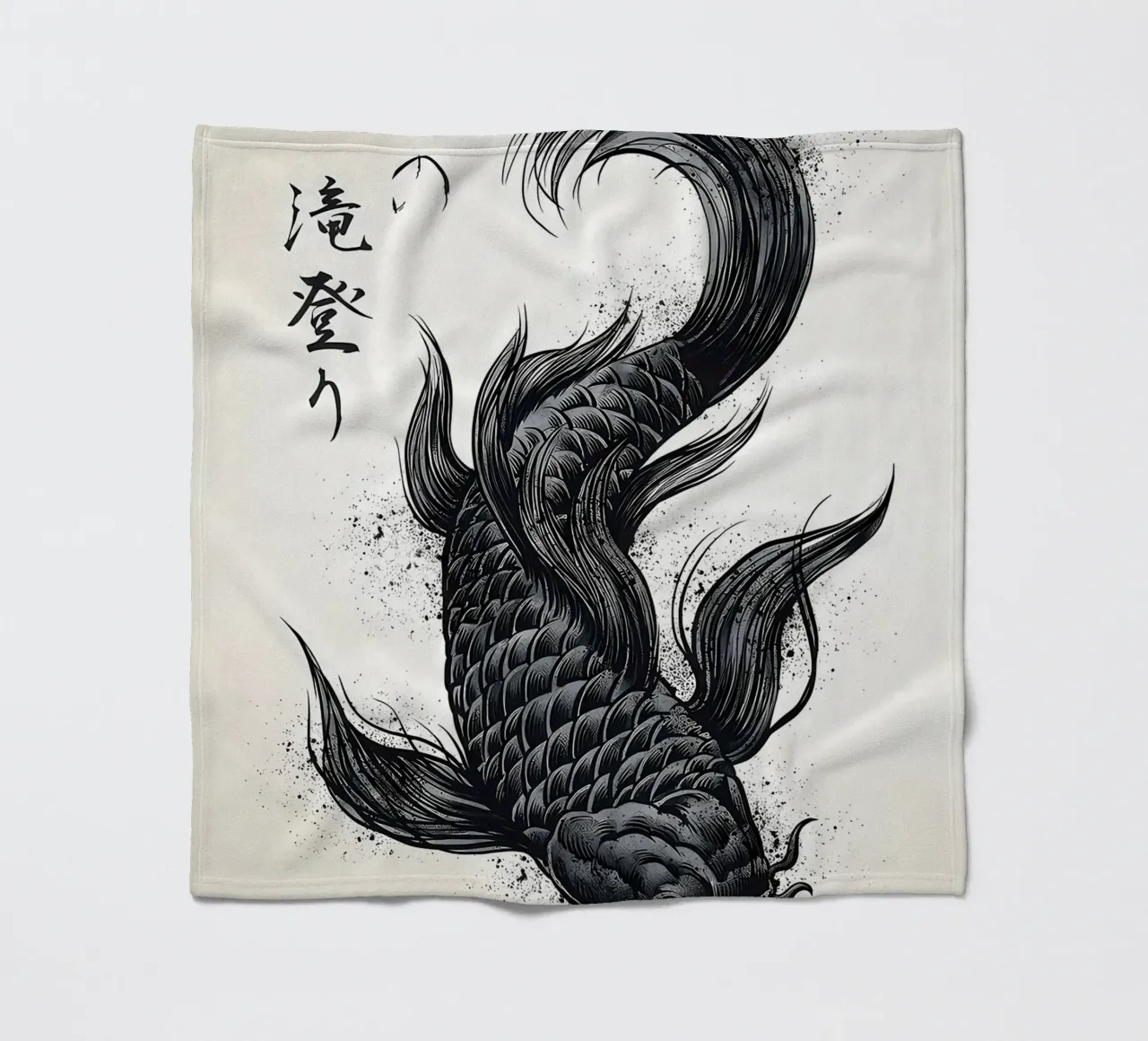 pesce koi calligrafia giapponese coperta in pile da MountainShop