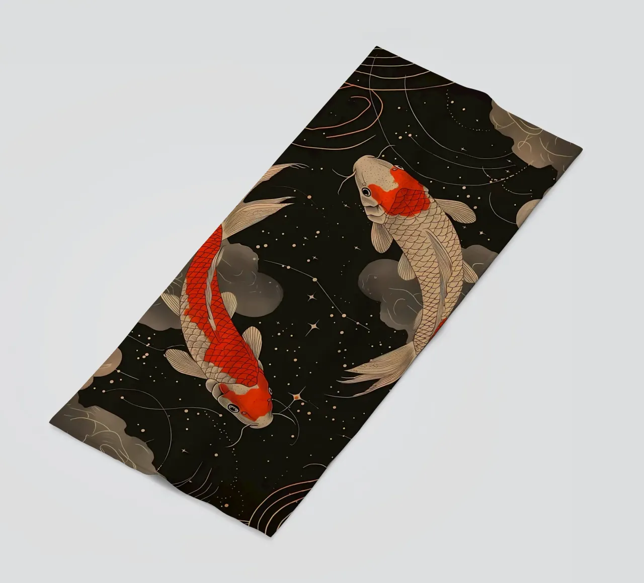 poisson koi nageant yin yang serviette de plage de MountainShop