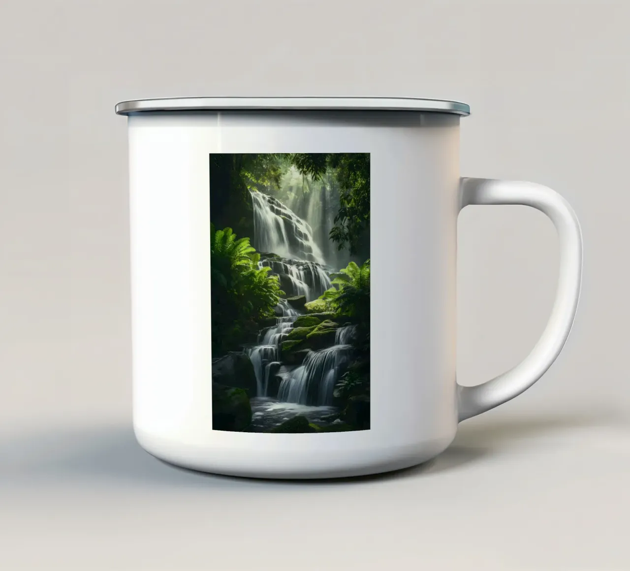 cascata foresta tropicale tazza in smalto da MountainShop