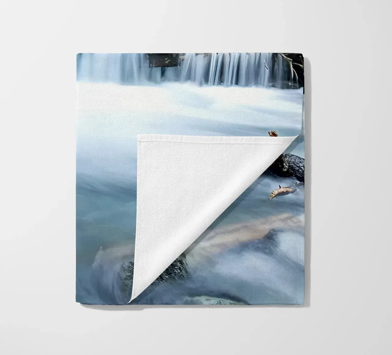 waterfall forest river moss beach towel by MountainShop