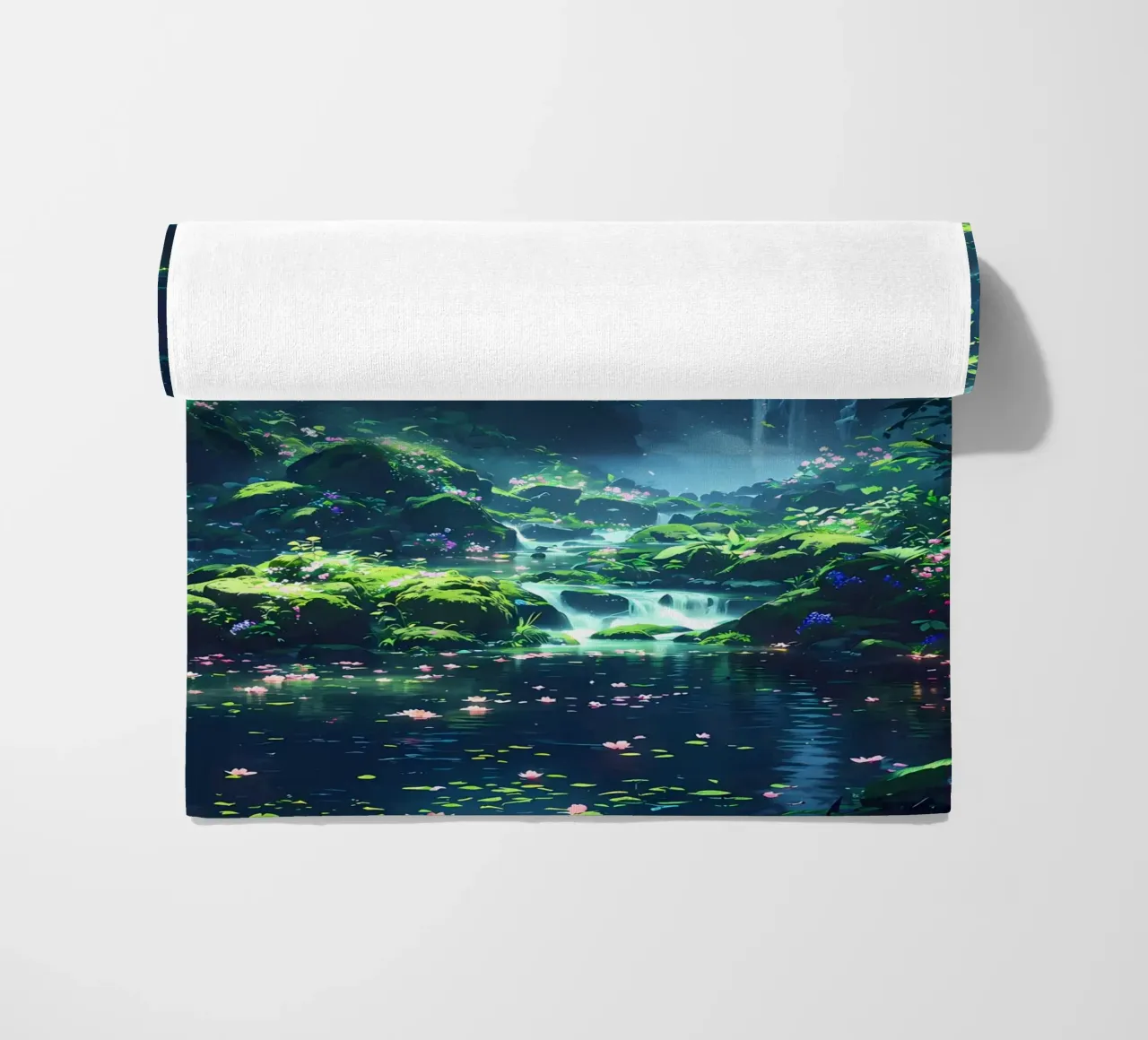 cascata foresta lussureggiante telo mare da MountainShop