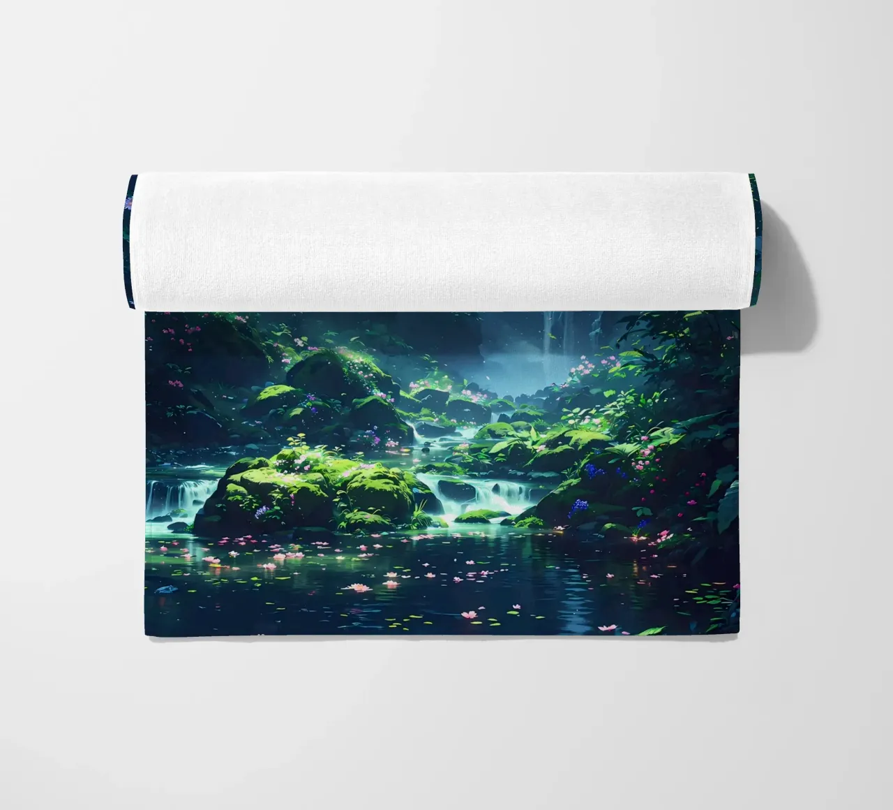 cascata foresta lussureggiante telo mare da MountainShop