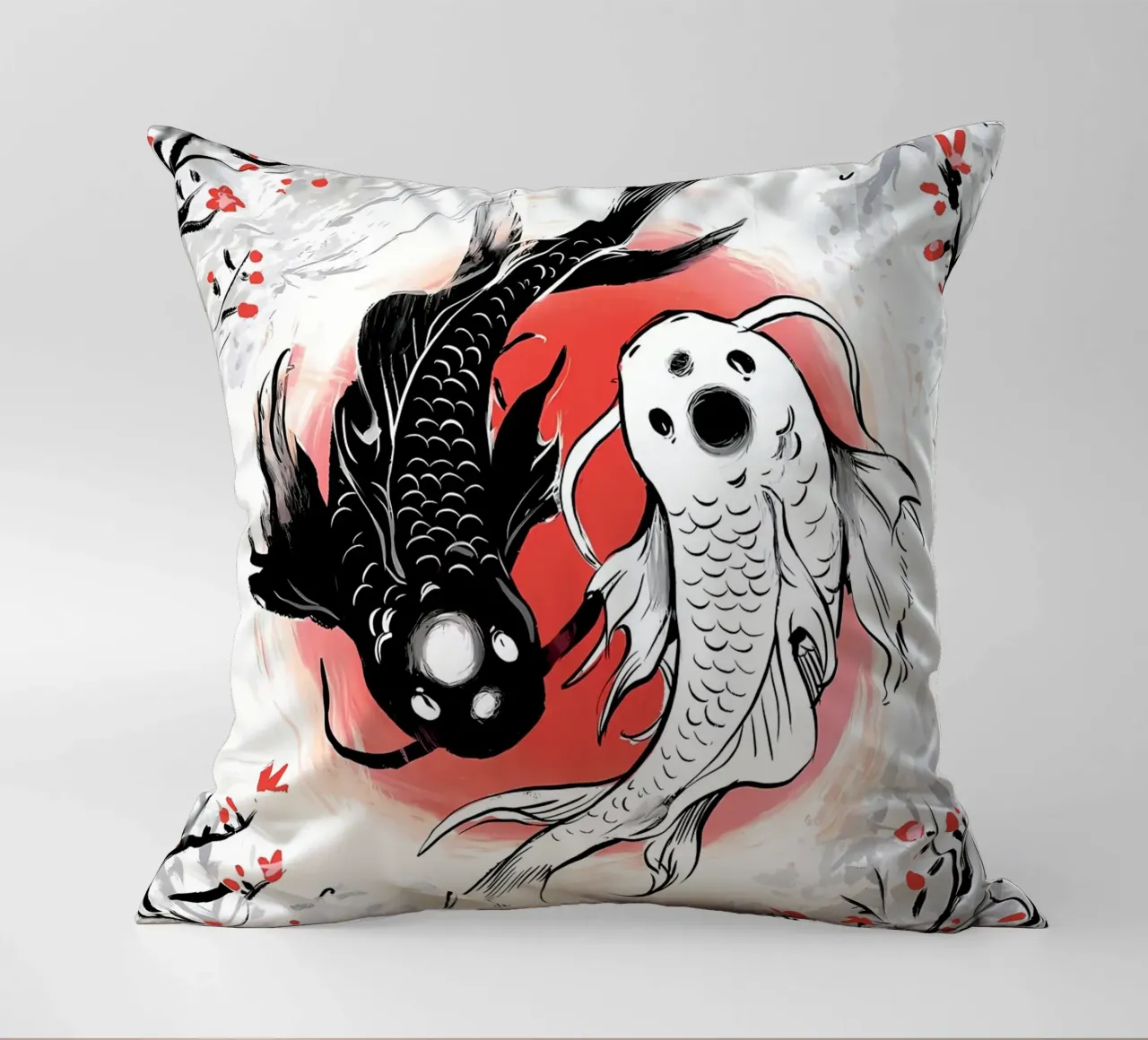 koi nere koi bianche cuscino da MountainShop