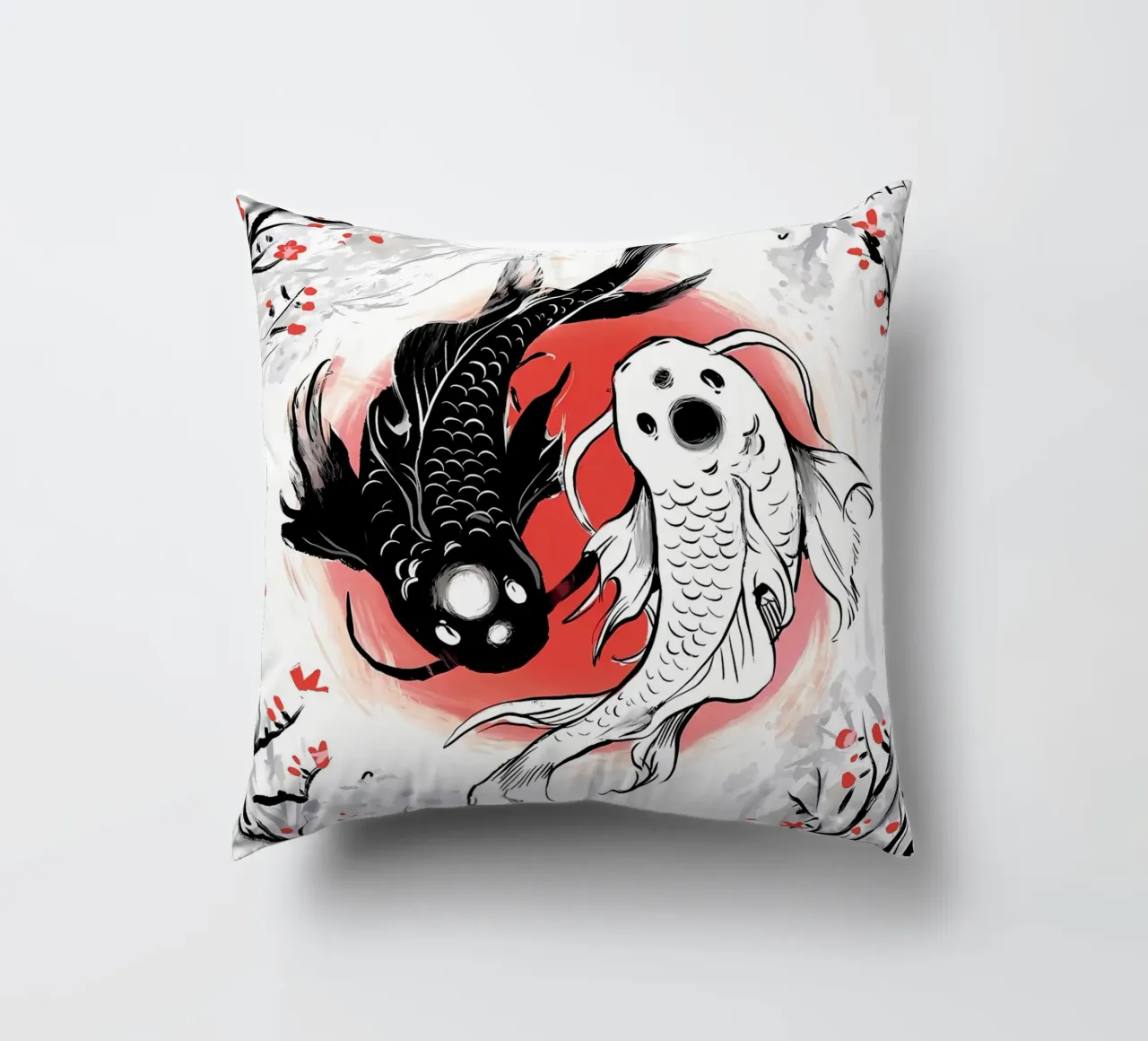 koi nere koi bianche cuscino da MountainShop
