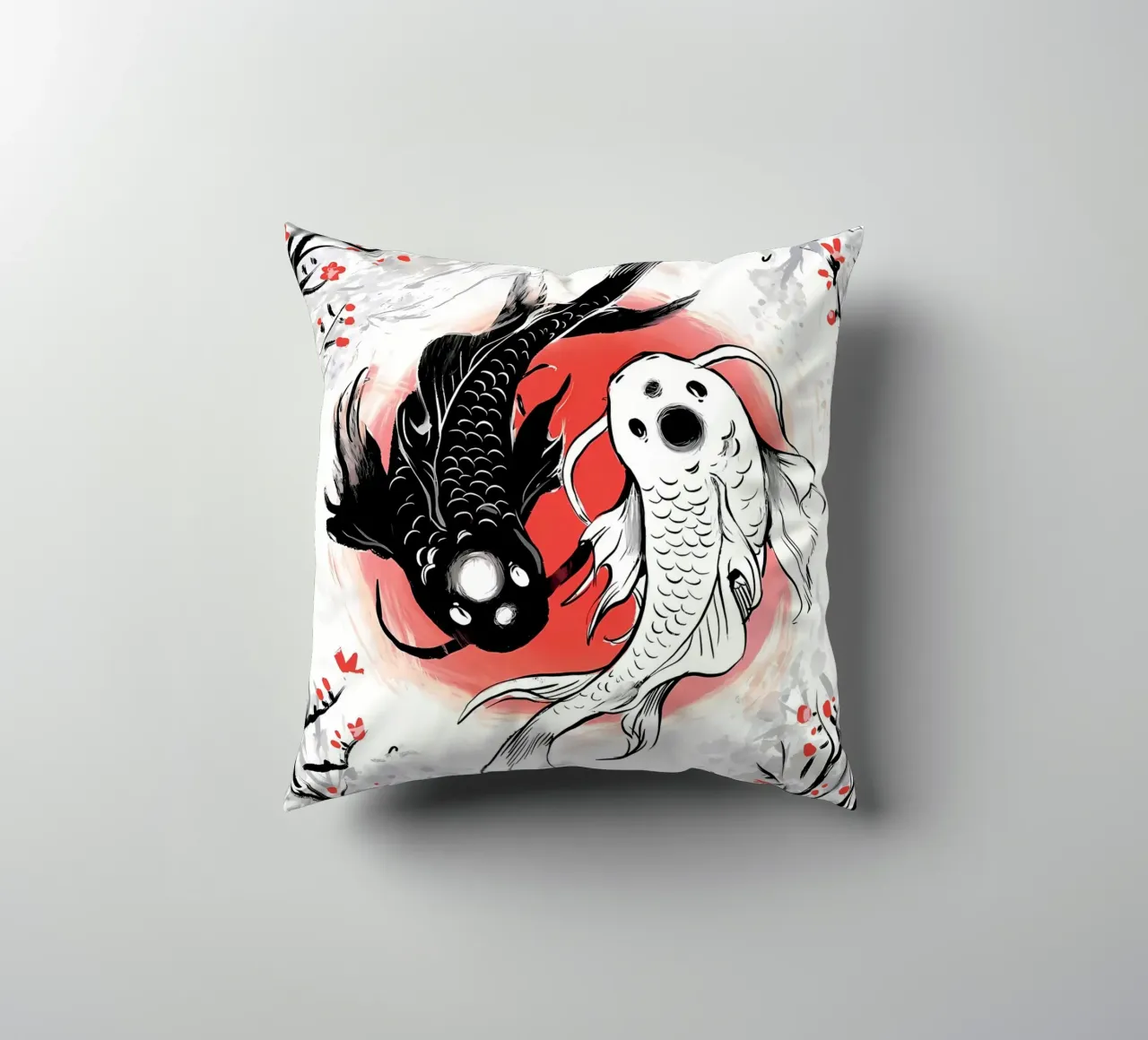 koi nere koi bianche cuscino da MountainShop