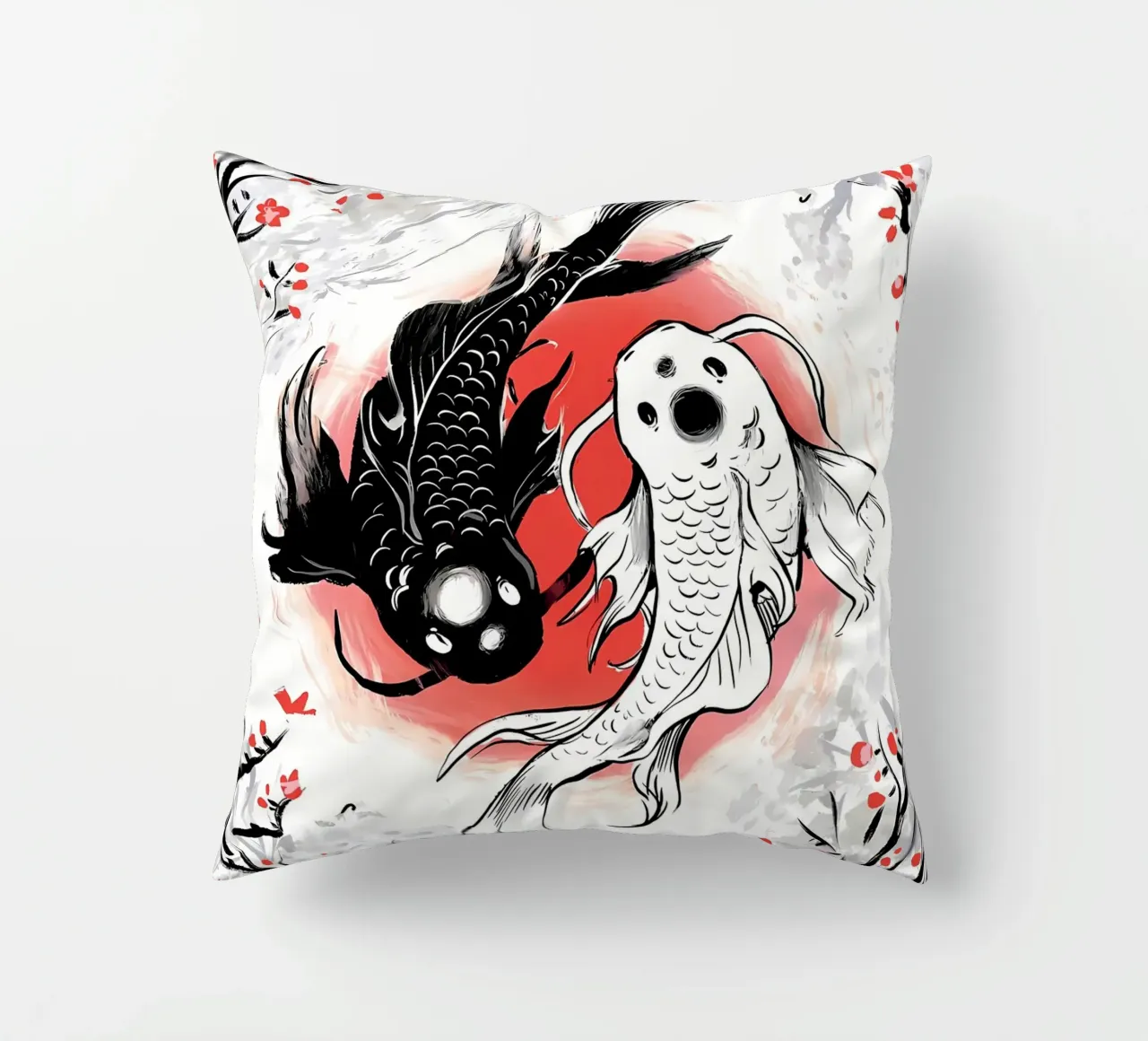 koi nere koi bianche cuscino da MountainShop