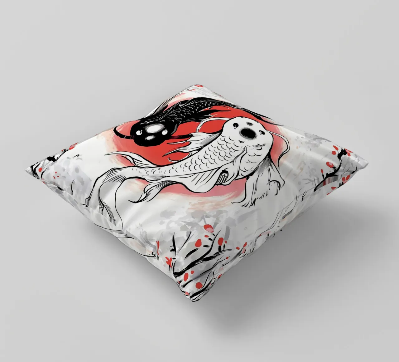 koi nere koi bianche cuscino da MountainShop