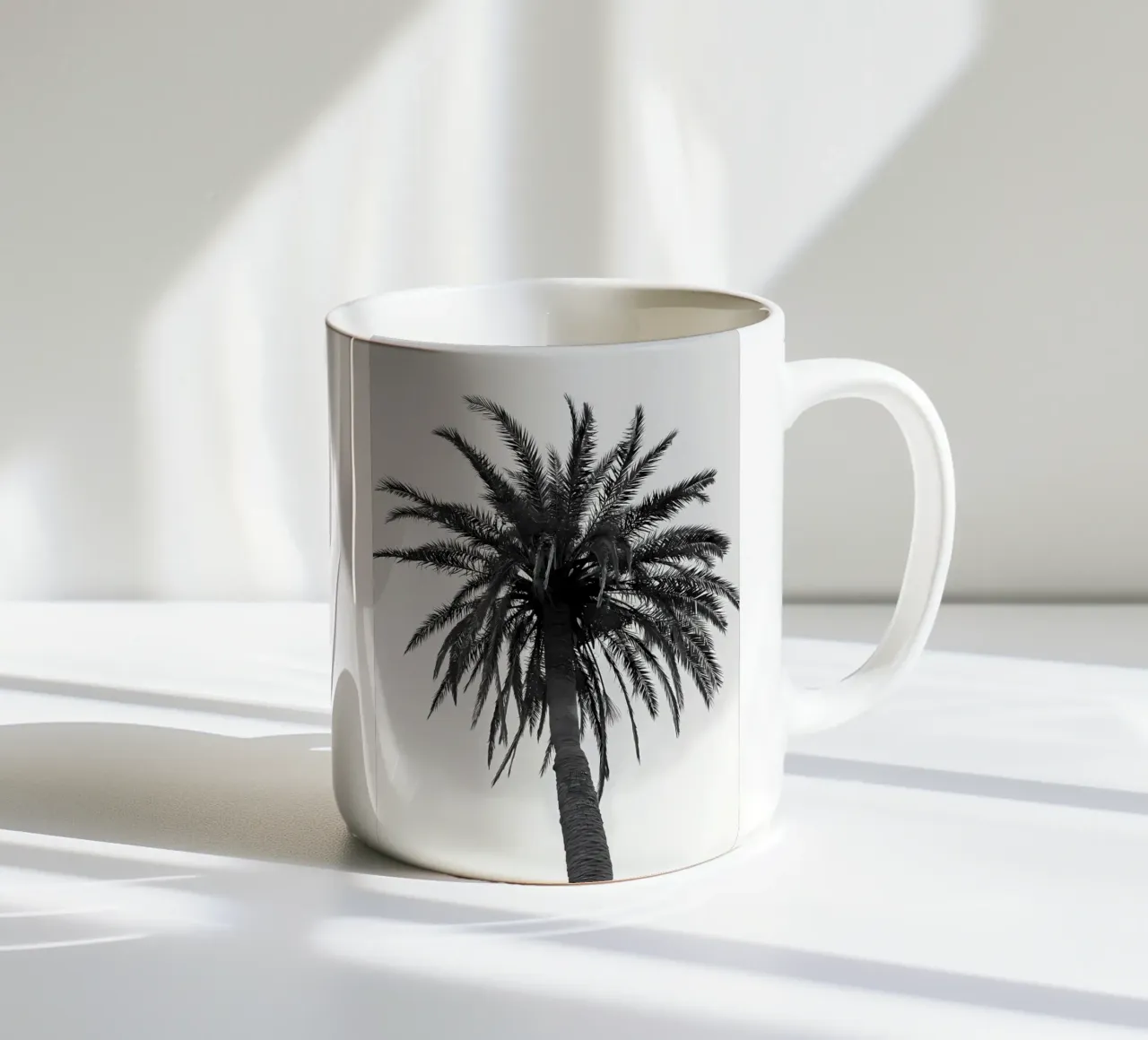 palm tree fronds tropical ceramic mug by Jennifer R Spyhalski