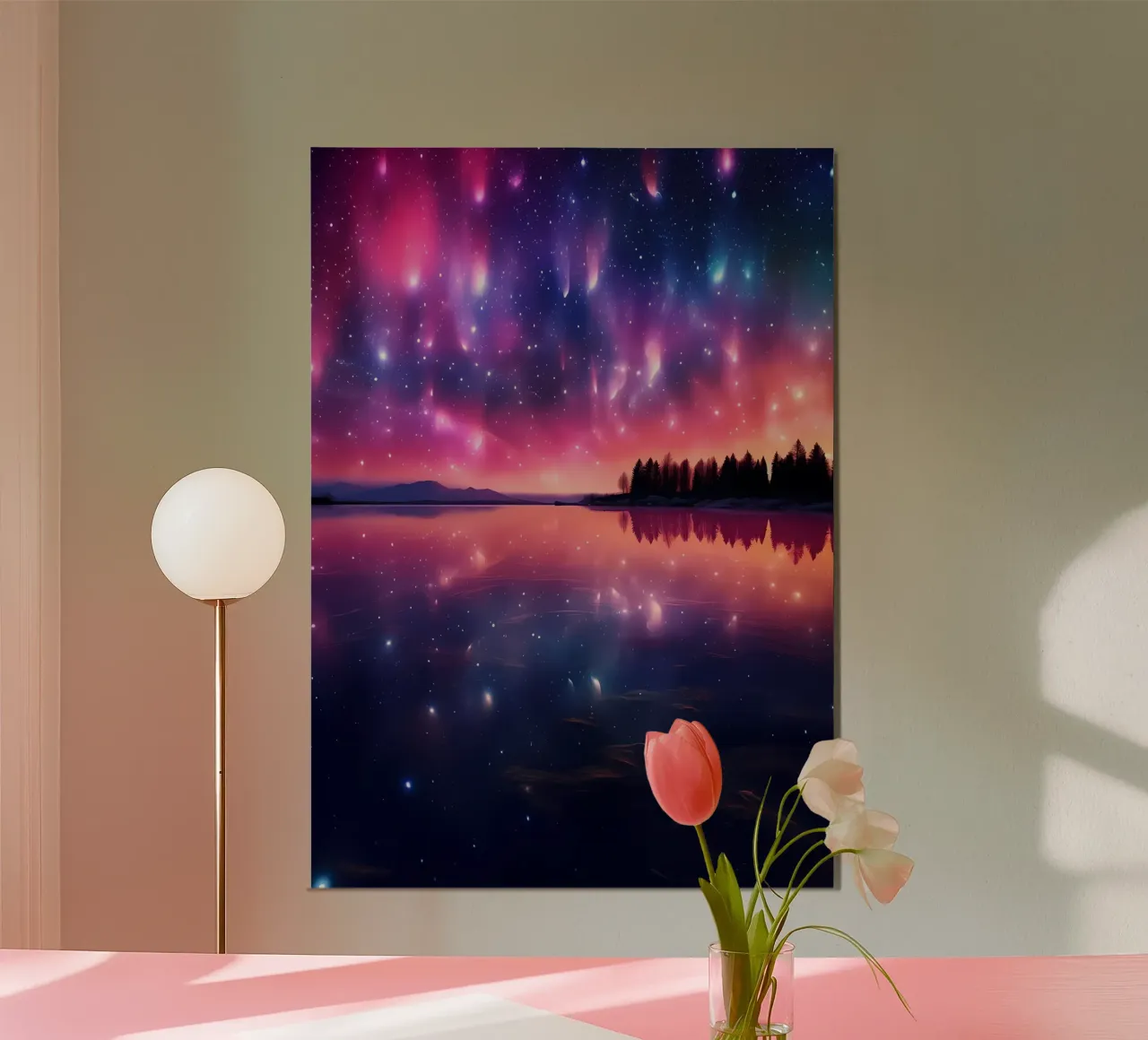 cielo notturno aurora boreale alluminio dibond da Jennifer R Spyhalski
