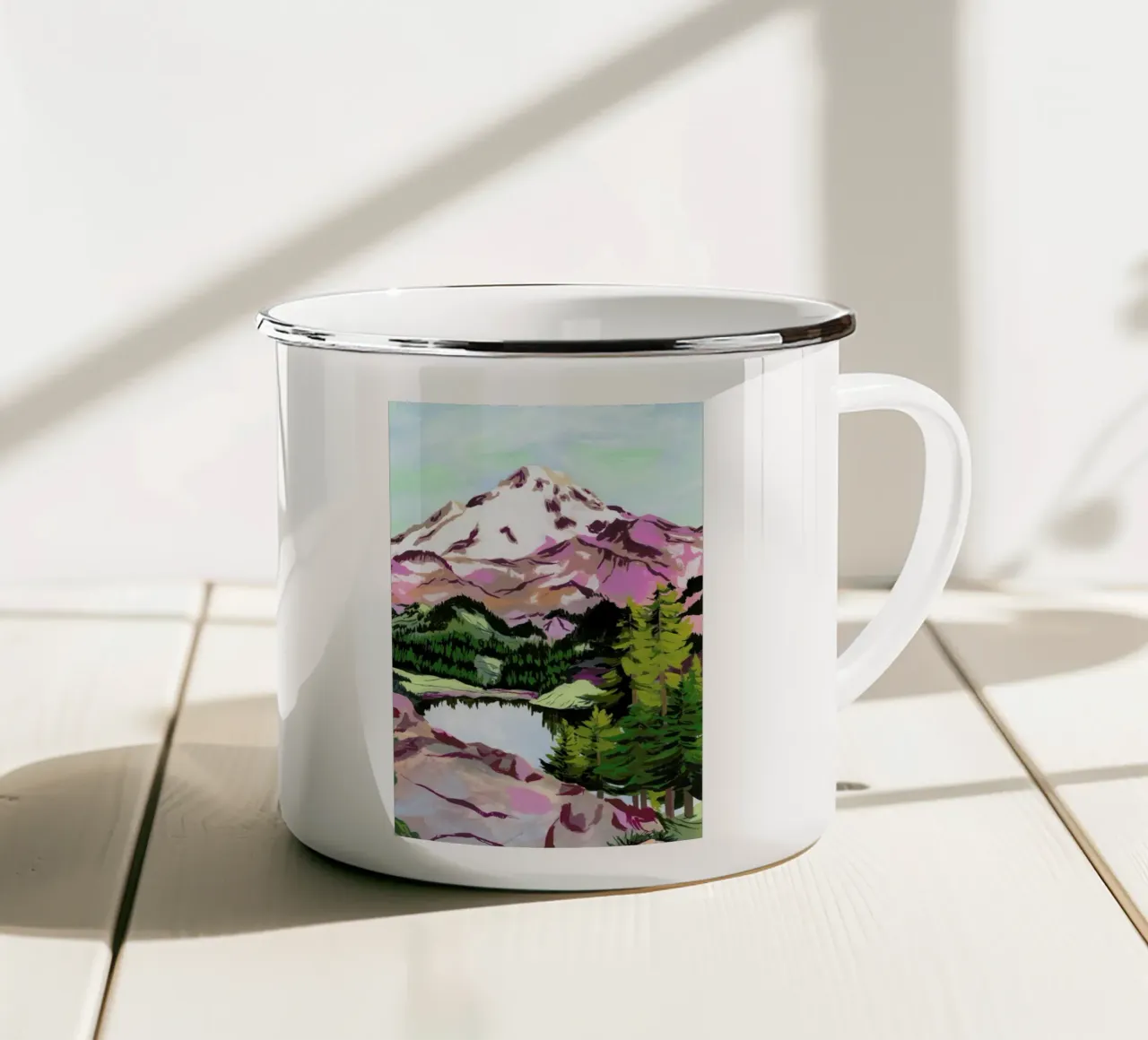 Chain Lakes tazza in smalto da Sarah Gesek