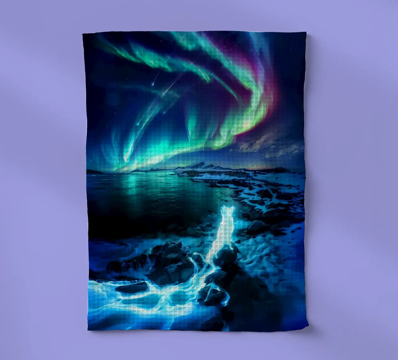 luci del nord aurora-boreale cielo notturno canovaccio da cucina da Jennifer R Spyhalski
