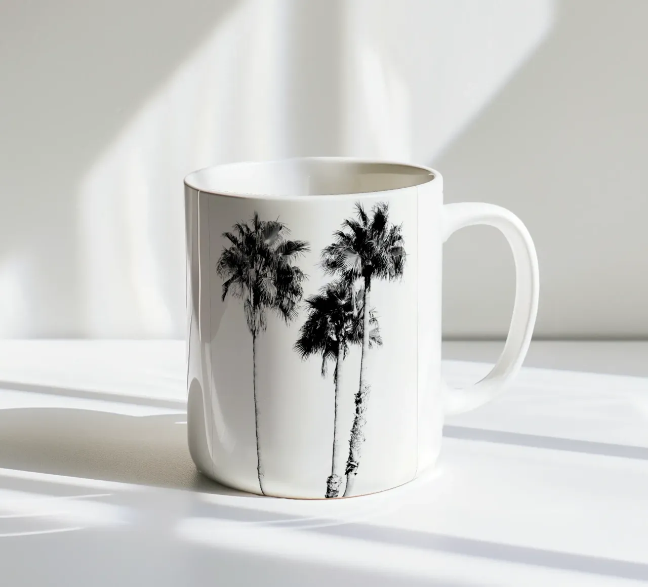 palm trees tropical nature ceramic mug by Jennifer R Spyhalski