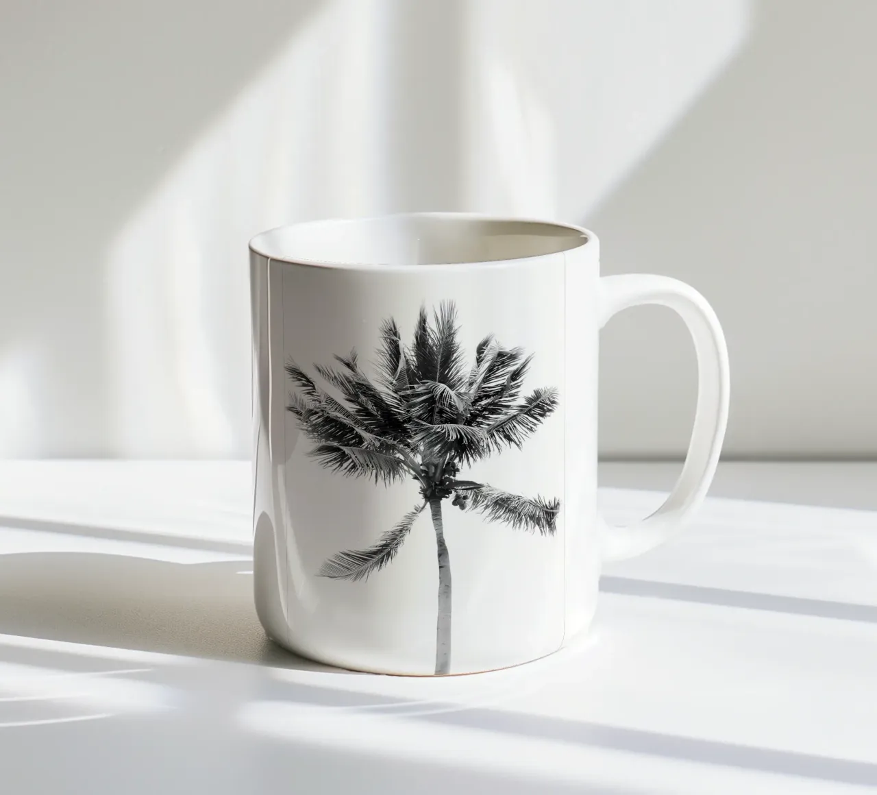 palm tree coconut tree ceramic mug by Jennifer R Spyhalski