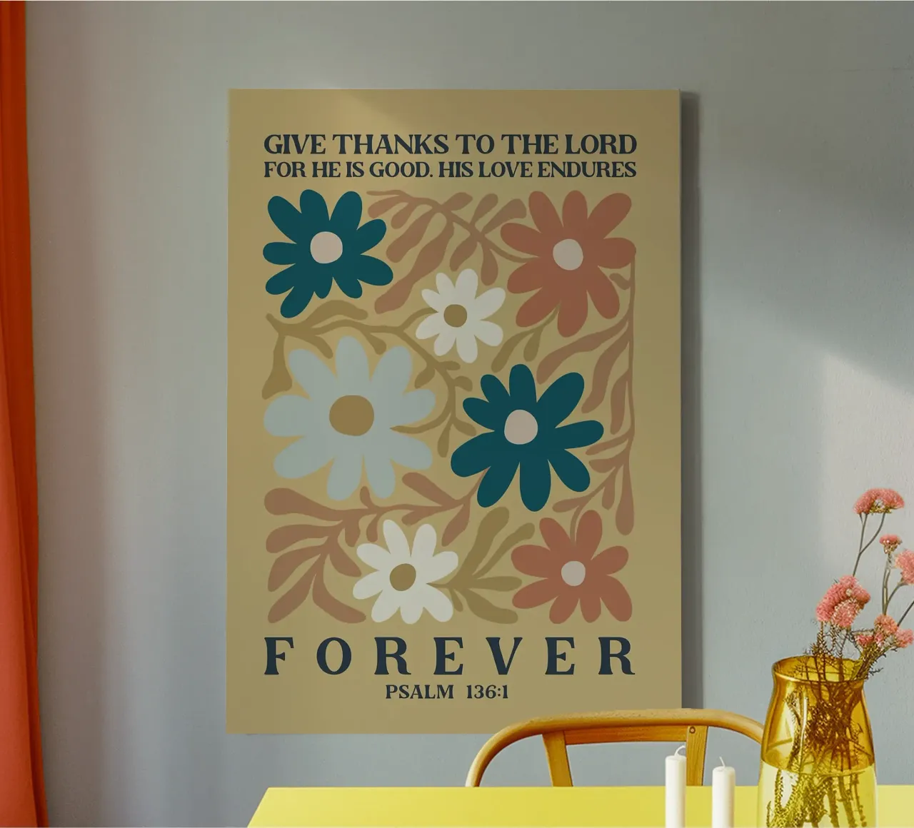 Give Thanks to the Lord canvas with Floater frame by E Cannon