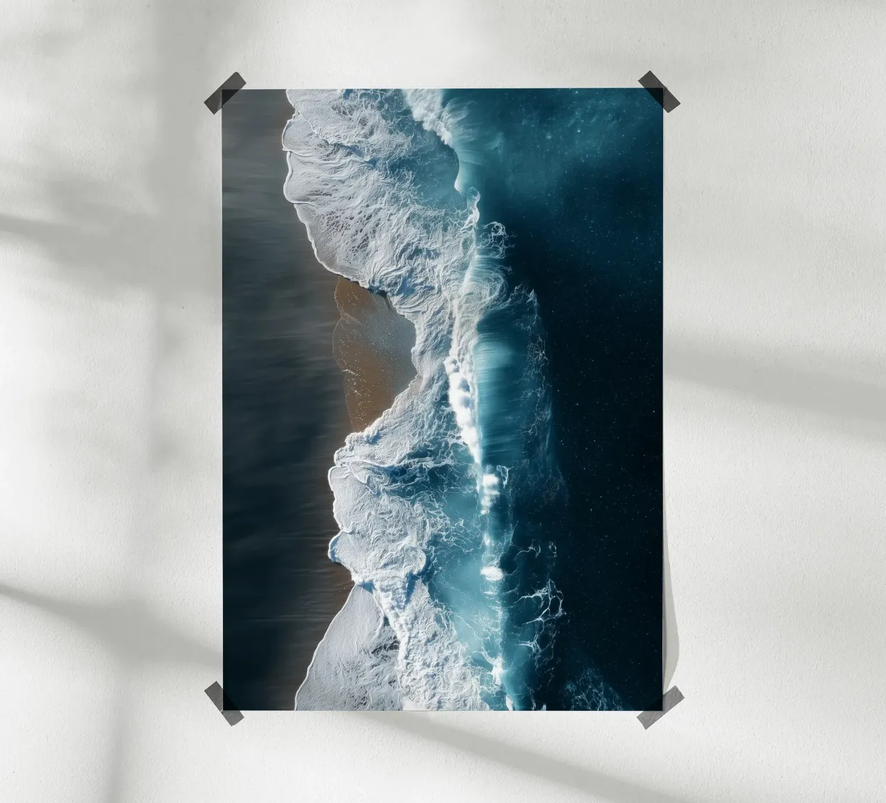 Dark Ocean Waves – Aerial Coastal Photography Poster hahnemühle by Vela Luna