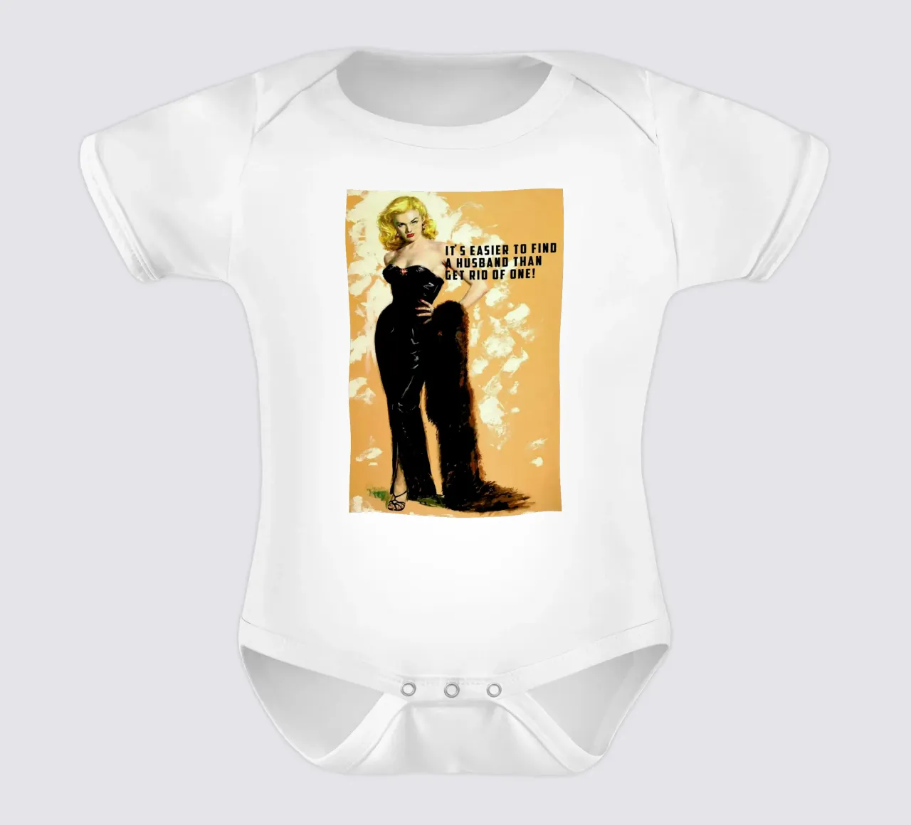 It's Easier To Find A Husband body neonato maniche corte da Gallery Print and Art Limited