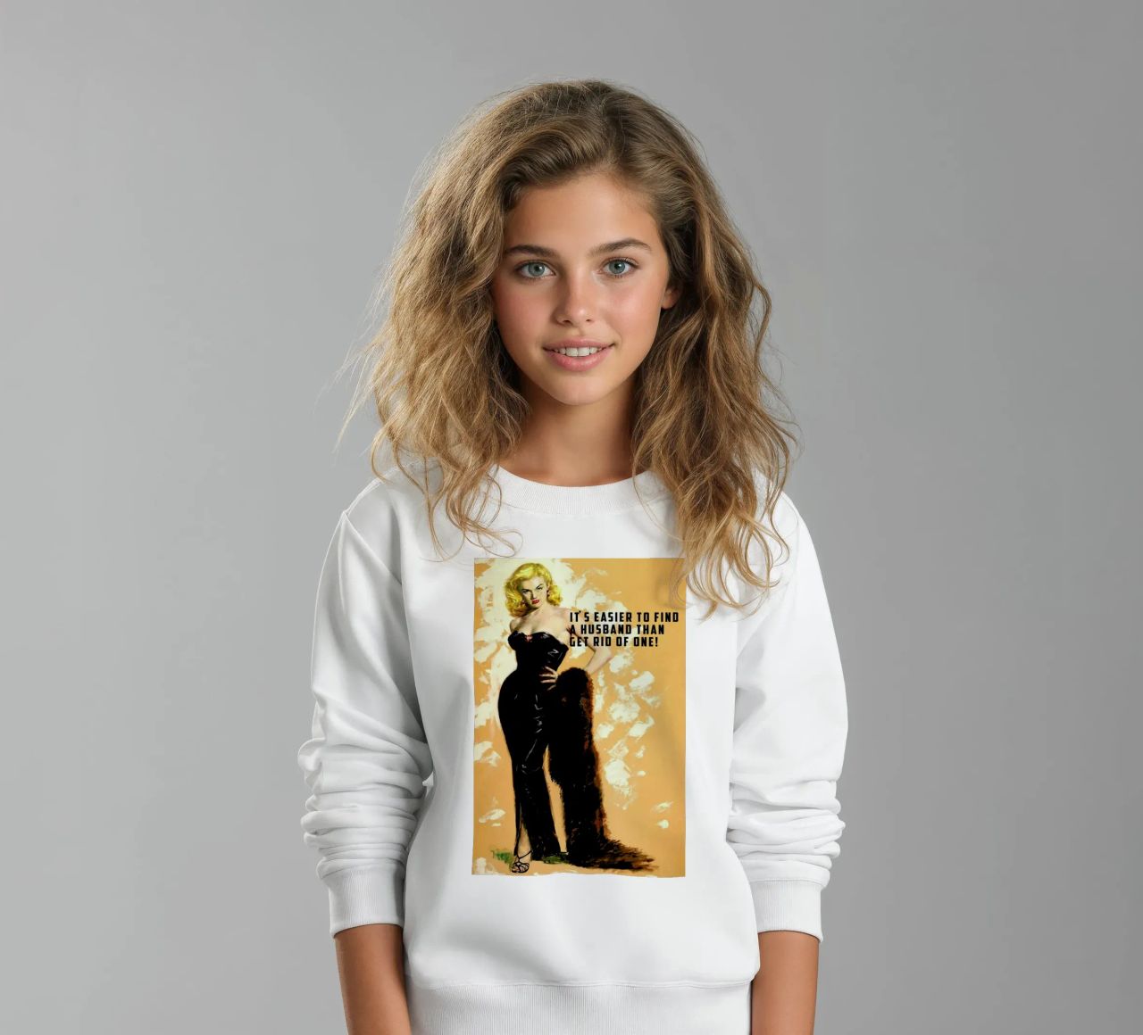 It's Easier To Find A Husband felpa bambino da Gallery Print and Art Limited