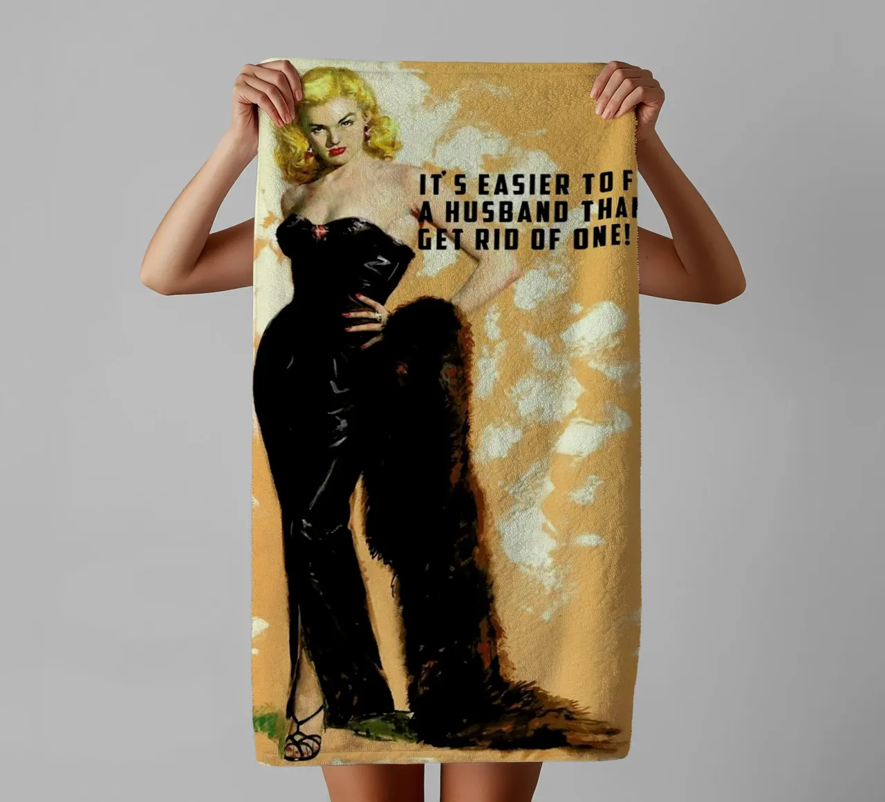 It's Easier To Find A Husband asciugamano da bagno da Gallery Print and Art Limited