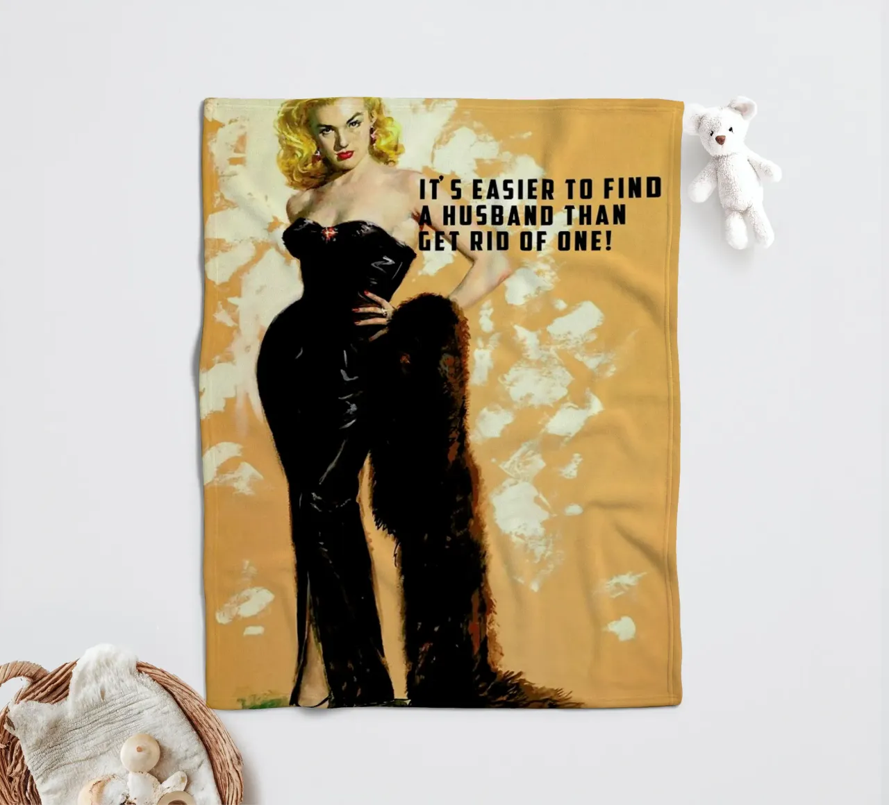It's Easier To Find A Husband coperta in pile da Gallery Print and Art Limited