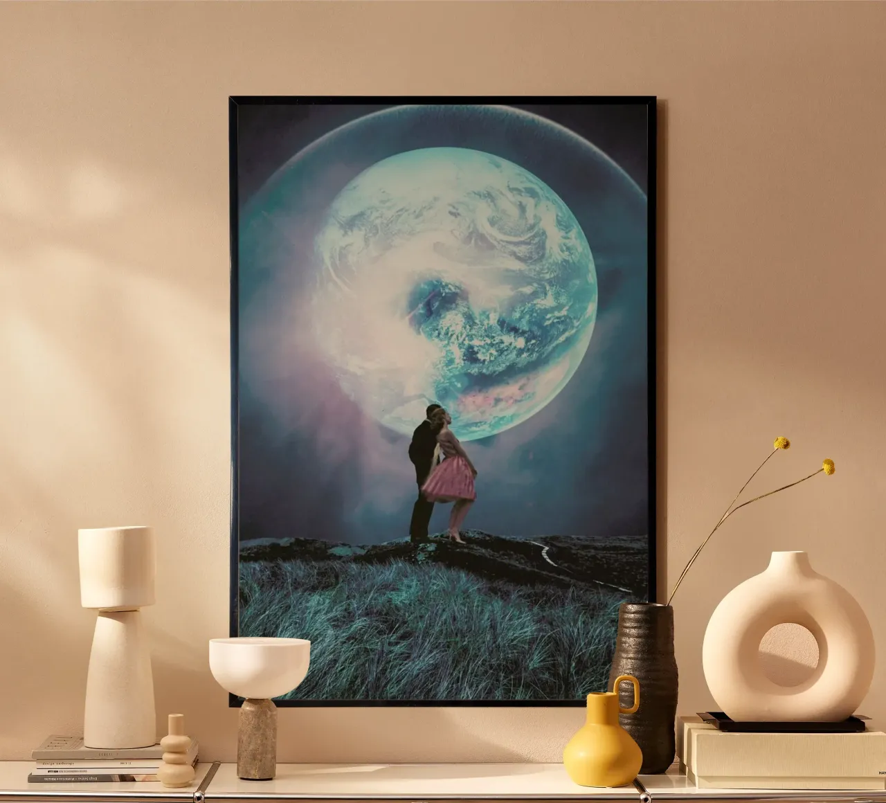 Two Million Years From Yesterday poster con telaio in legno da Frank Moth